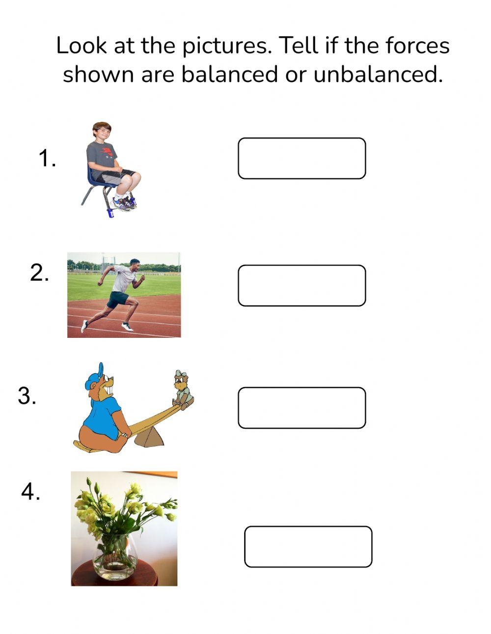 Balanced Or Unbalanced Forces Worksheet Live Worksheets Worksheets Library
