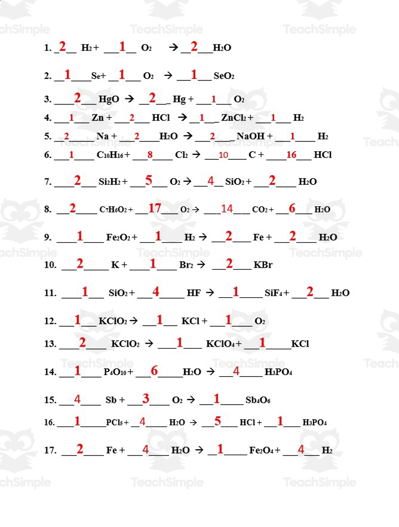 chemistry balancing chemical equations worksheet chemistry balancing chemical equations worksheet