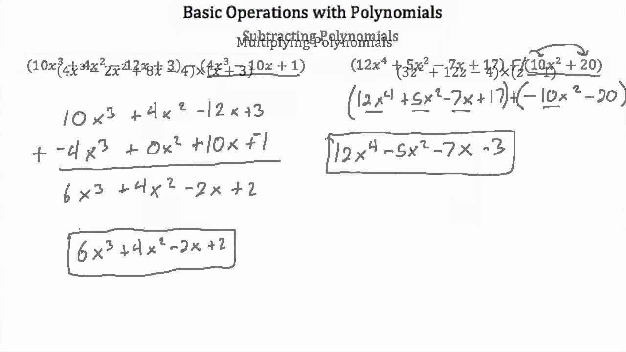 Basic Operations With Polynomials PT 1 Worksheets Library Basic Operations With Polynomials PT 1 Worksheets Library