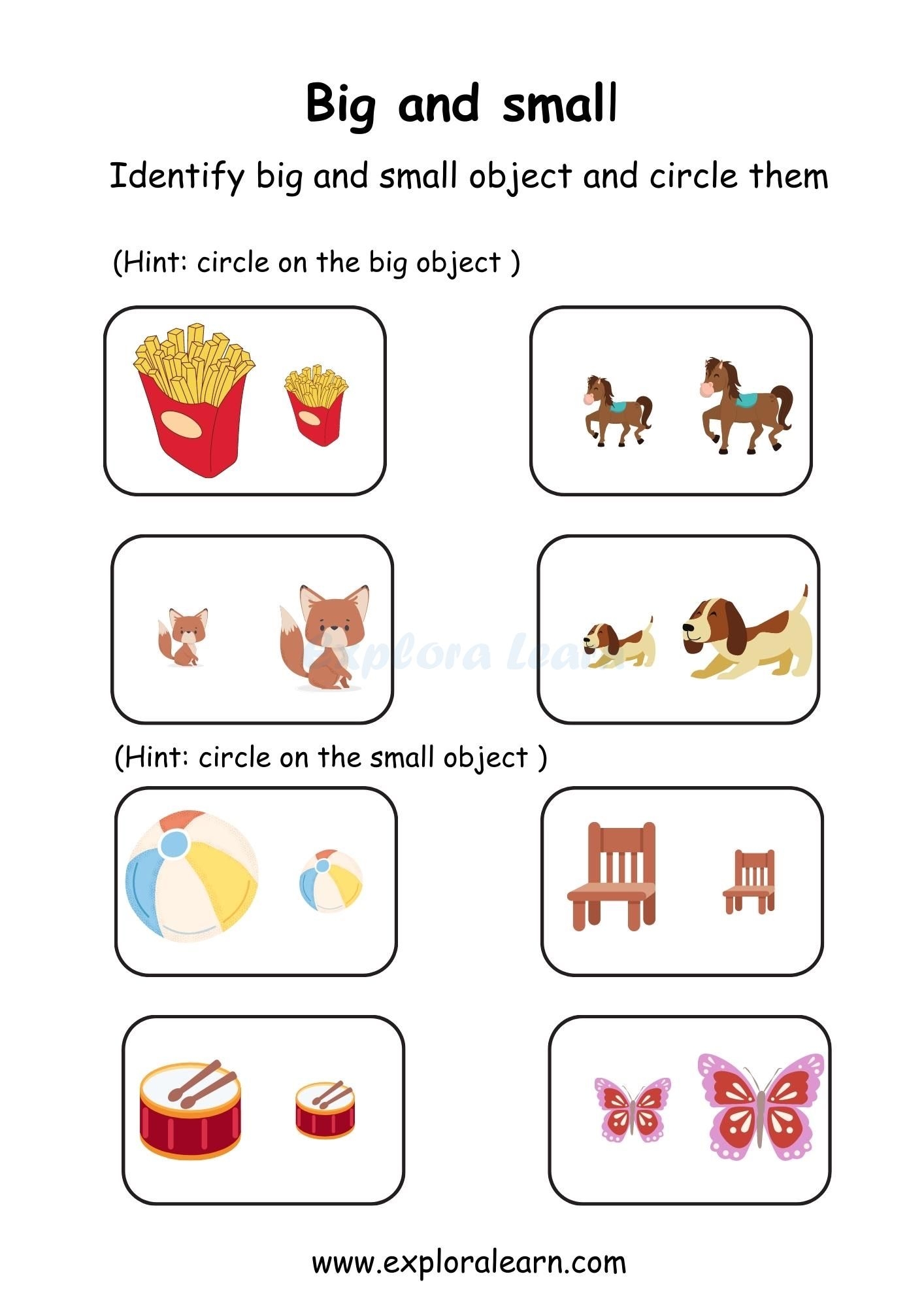Big And Small Comparison Worksheets For Preschool And Kindergarten 2 To 6 Years Kids Big And Small Comparison Worksheets For Preschool And Kindergarten 2 To 6 Years Kids