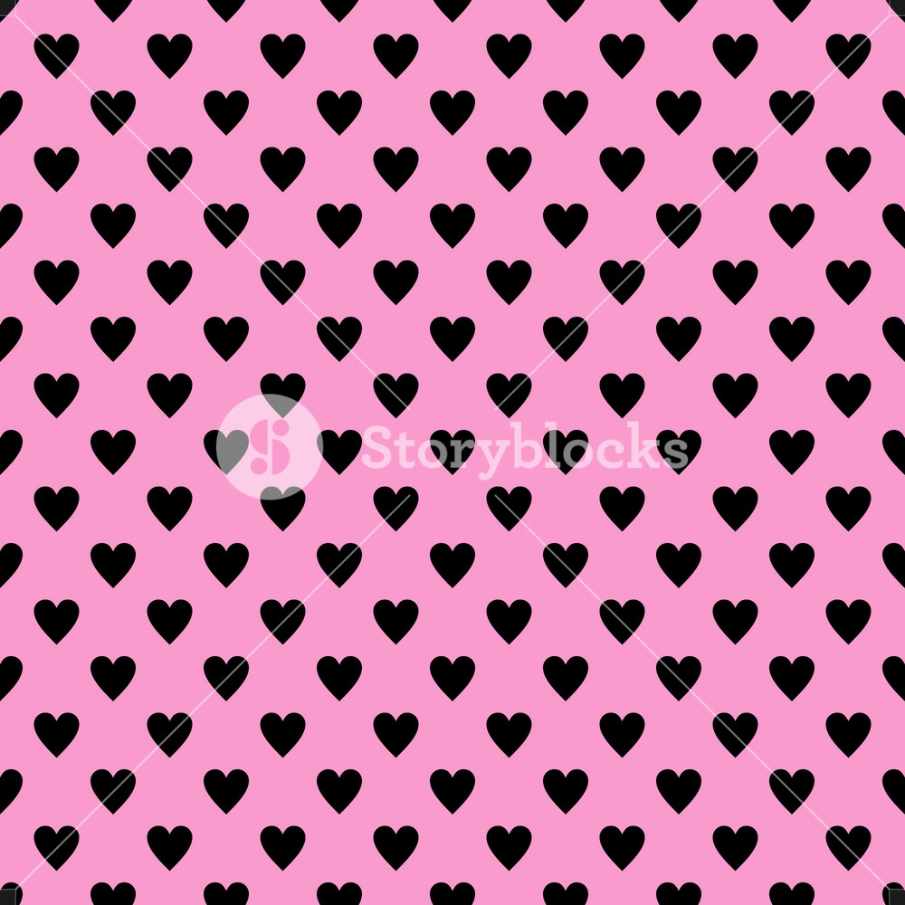 Black Hearts Pattern On A Pink Background Royalty Free Stock Image Storyblocks