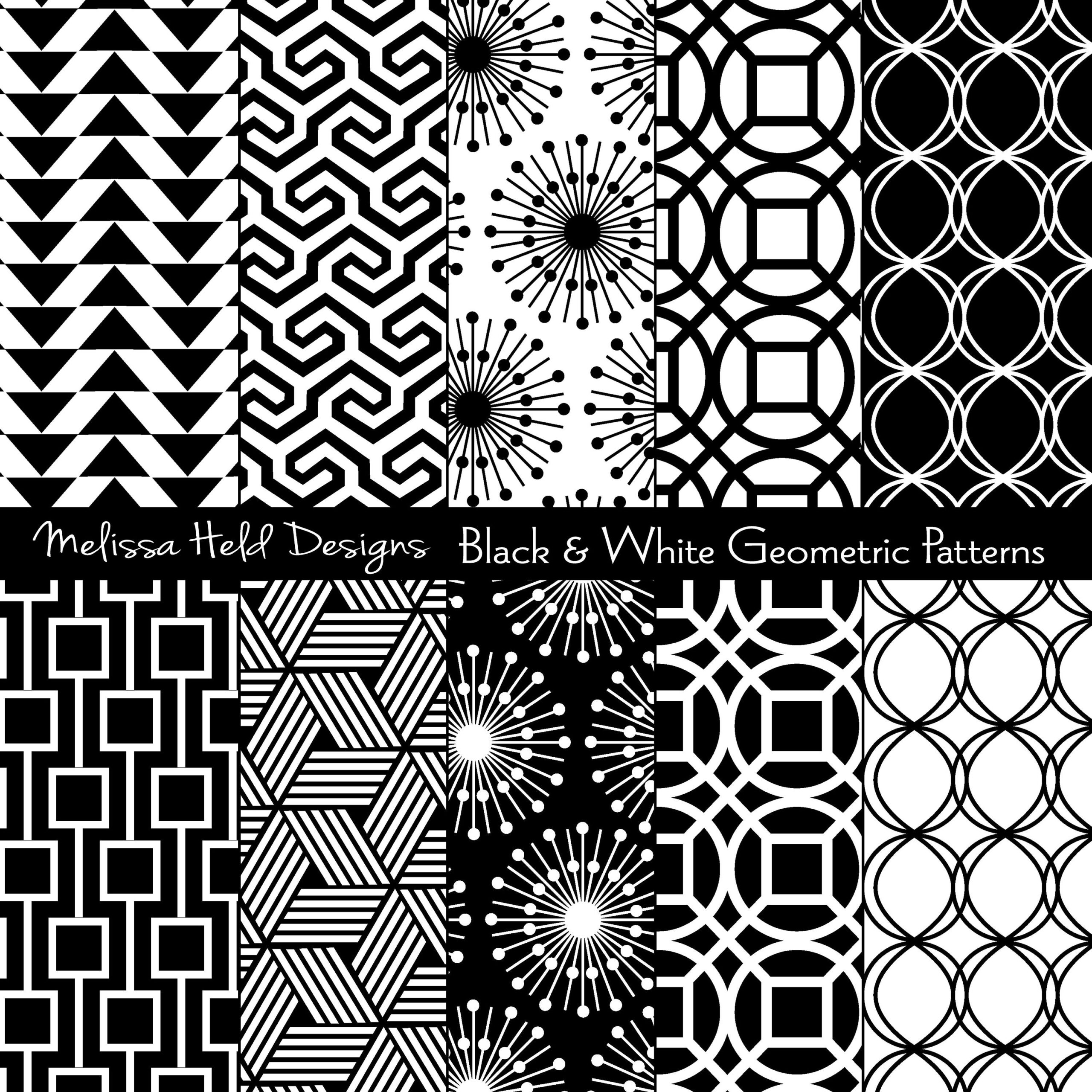 Black White Geometric Digital Patterns Etsy Israel Black White Geometric Digital Patterns Etsy Israel