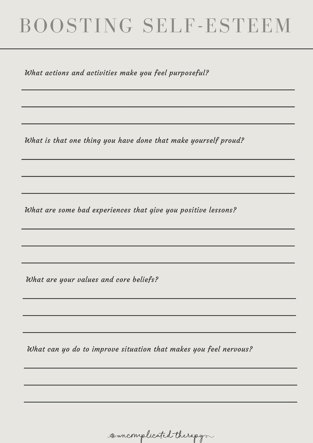 Boosting Self Esteem Worksheet For Therapists Counselors And Worksheets Library Boosting Self Esteem Worksheet For Therapists Counselors And Worksheets Library