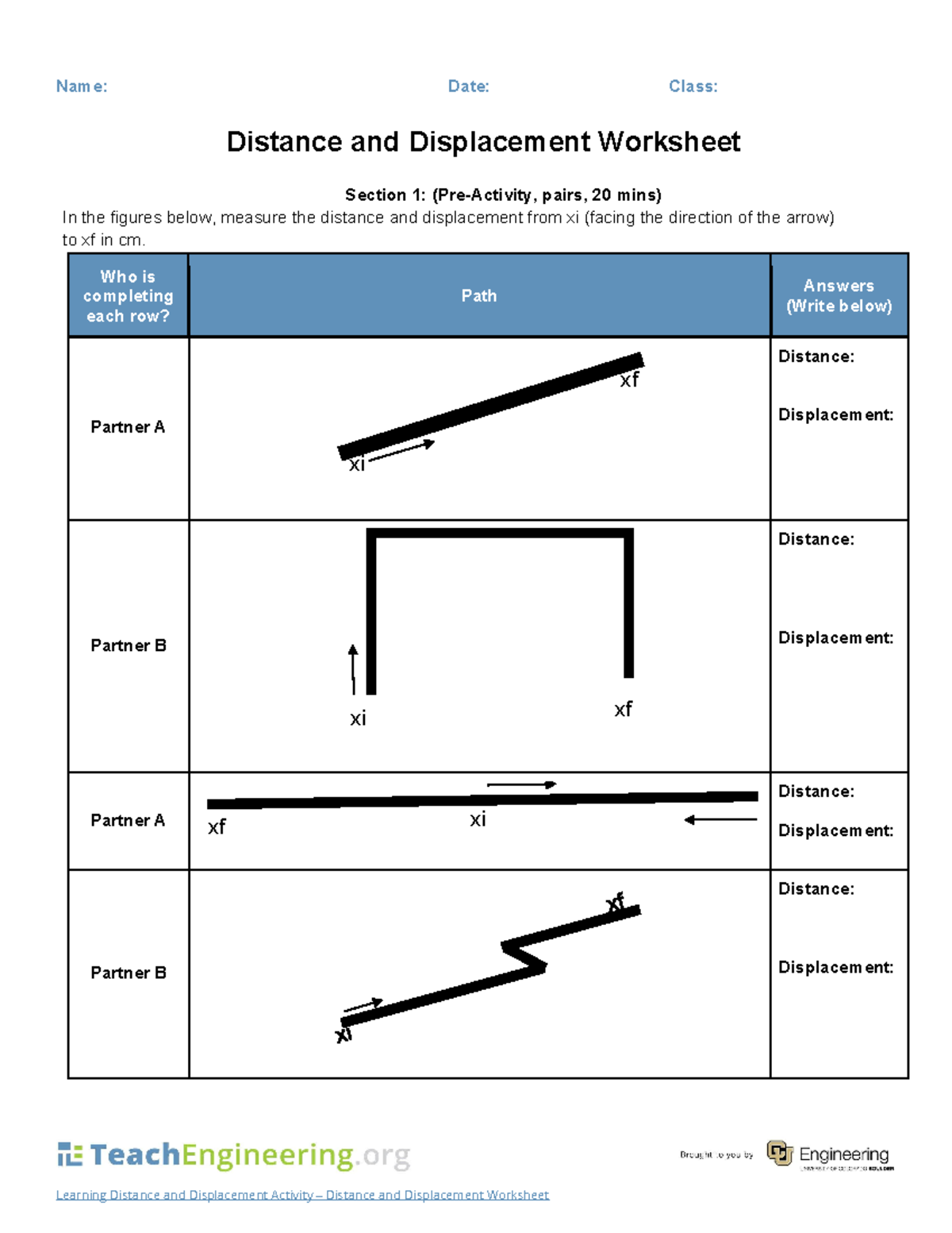 Bos 2802 Distance Displacement Worksheet For Understanding Motion Studocu