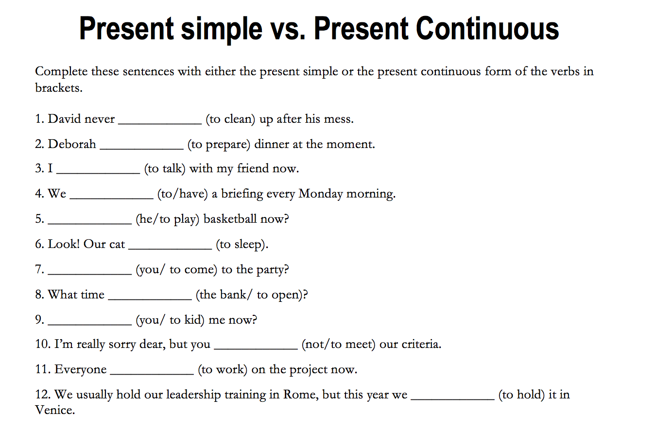 present simple vs present continuous present simple vs present continuous