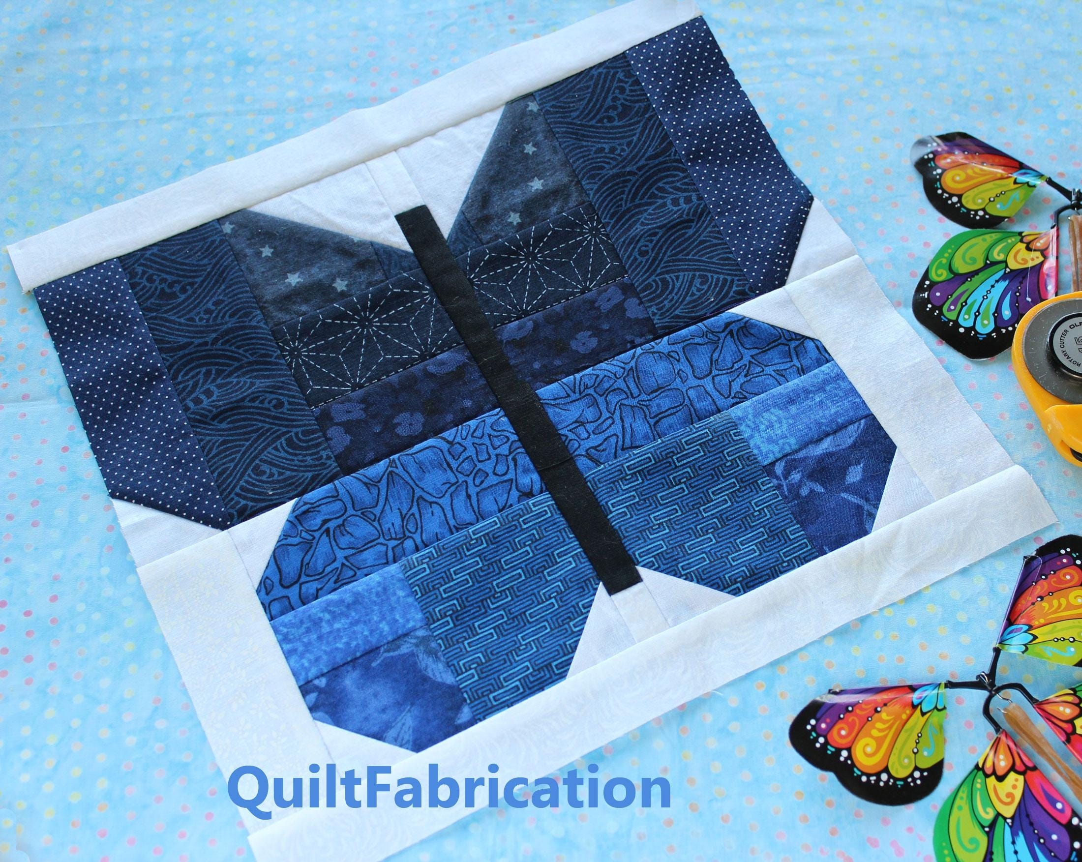 Butterfly Quilt Block Easy Piecing Beginner PDF Instant Download Pattern Etsy Israel