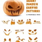 Buy Scary Pumpkin Carving Pattern Angry Jack o lantern Printable Templates Online In India Etsy