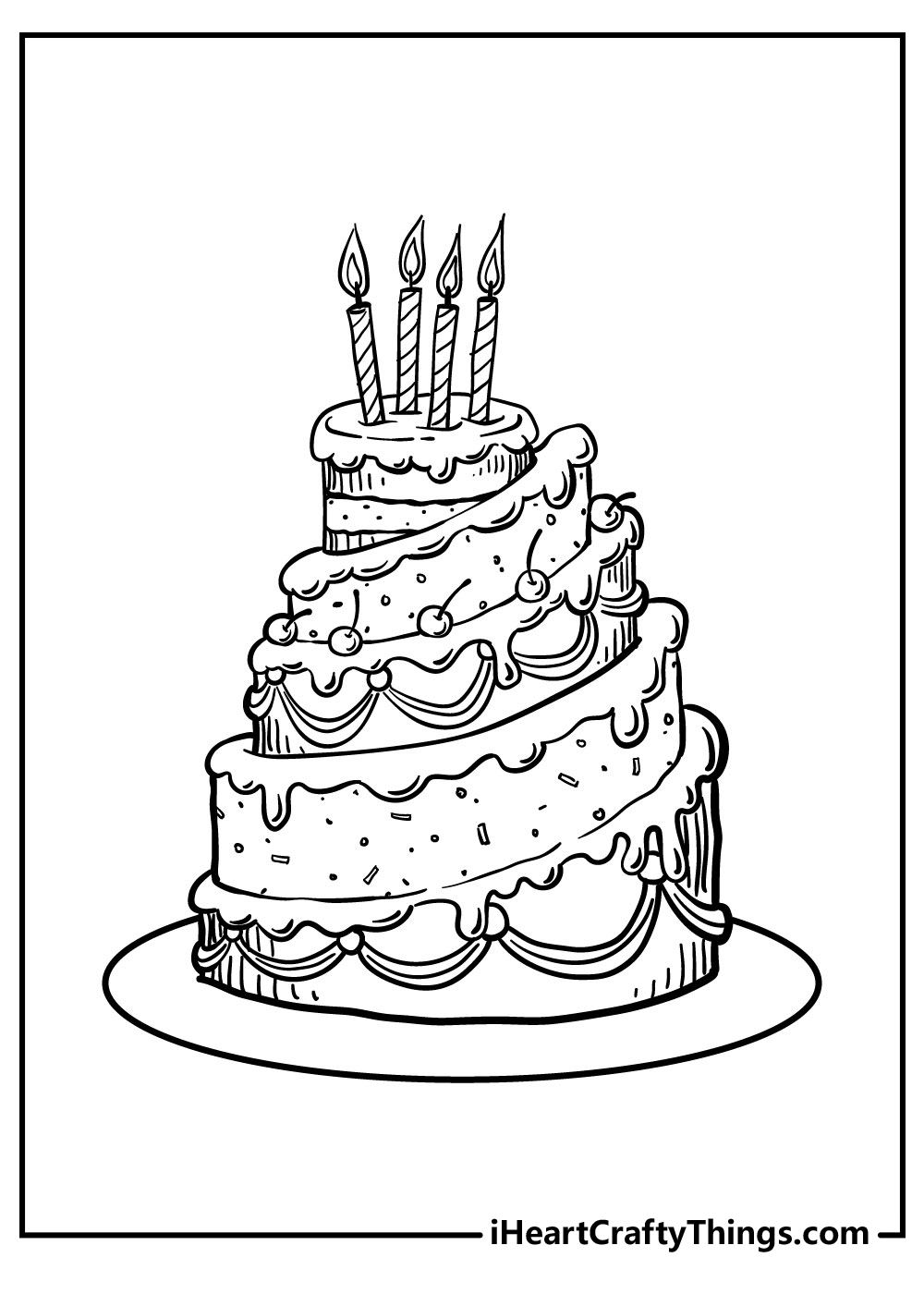 Cake Coloring Pages 100 Free Printables Cake Coloring Pages 100 Free Printables