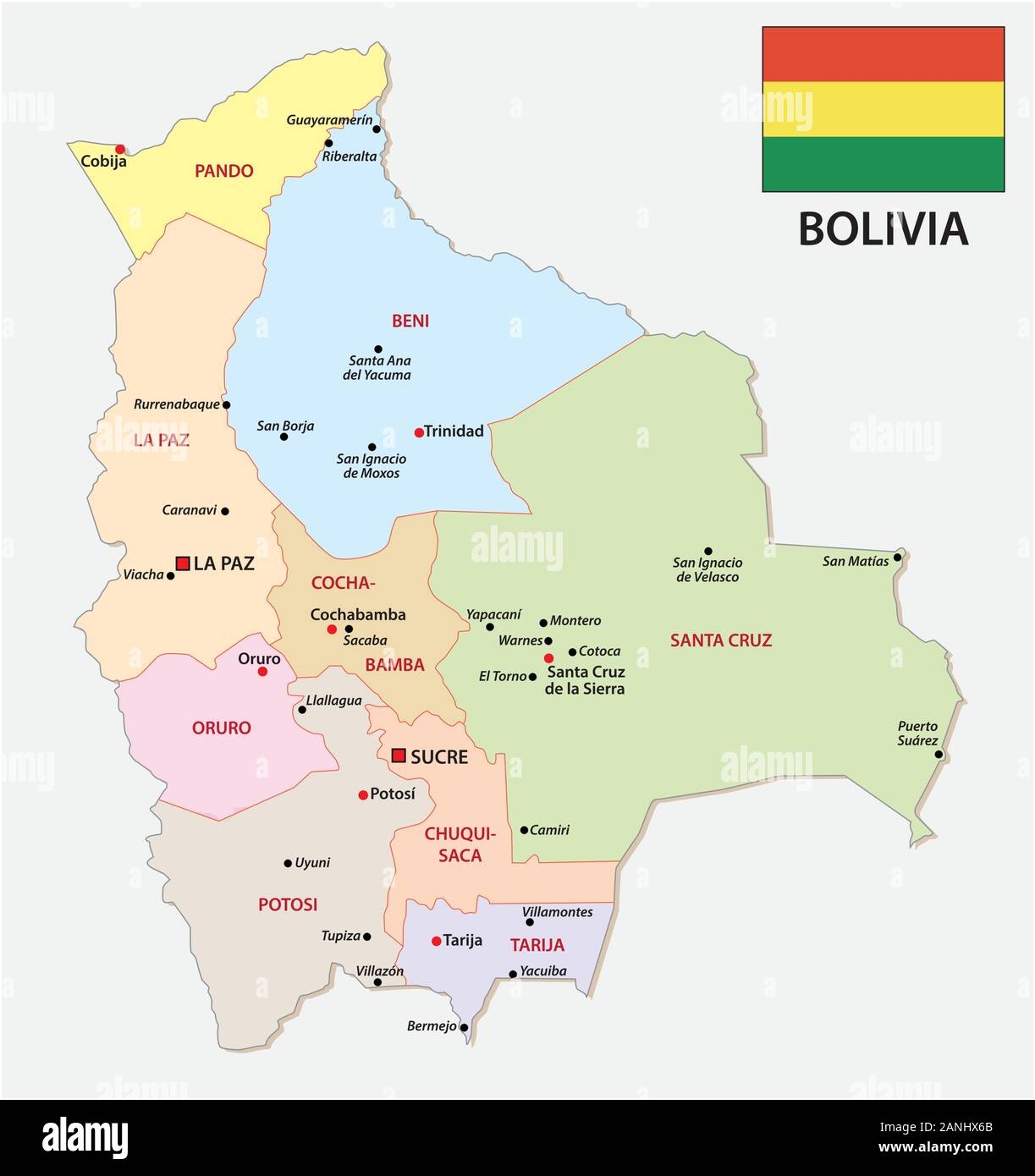 Capital Of Bolivia Stock Vector Images Alamy