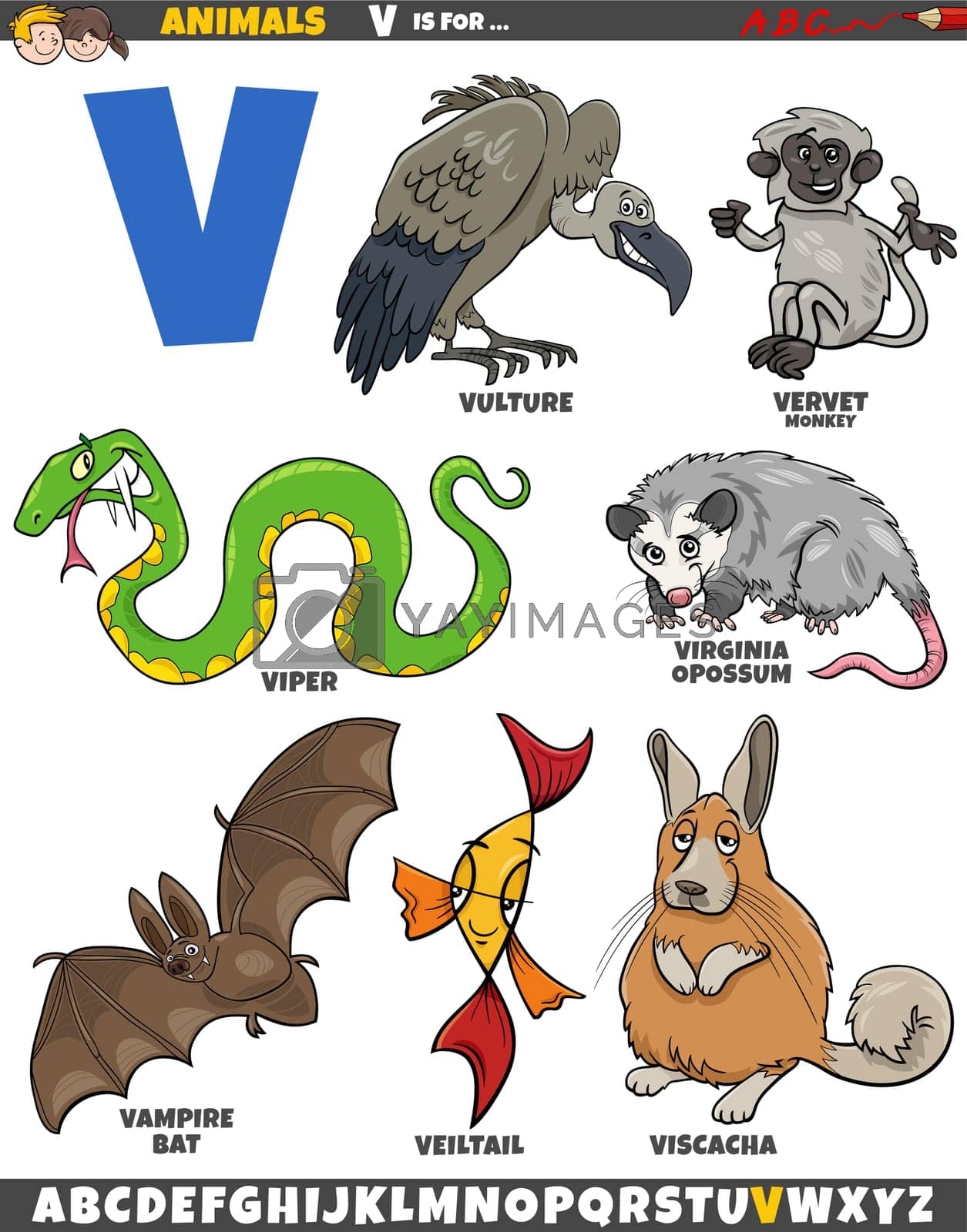 Cartoon Animal Characters For Letter V Educational Set By Izakowski Vectors Illustrations With Unlimited Downloads Yayimages Cartoon Animal Characters For Letter V Educational Set By Izakowski Vectors Illustrations With Unlimited Downloads Yayimages