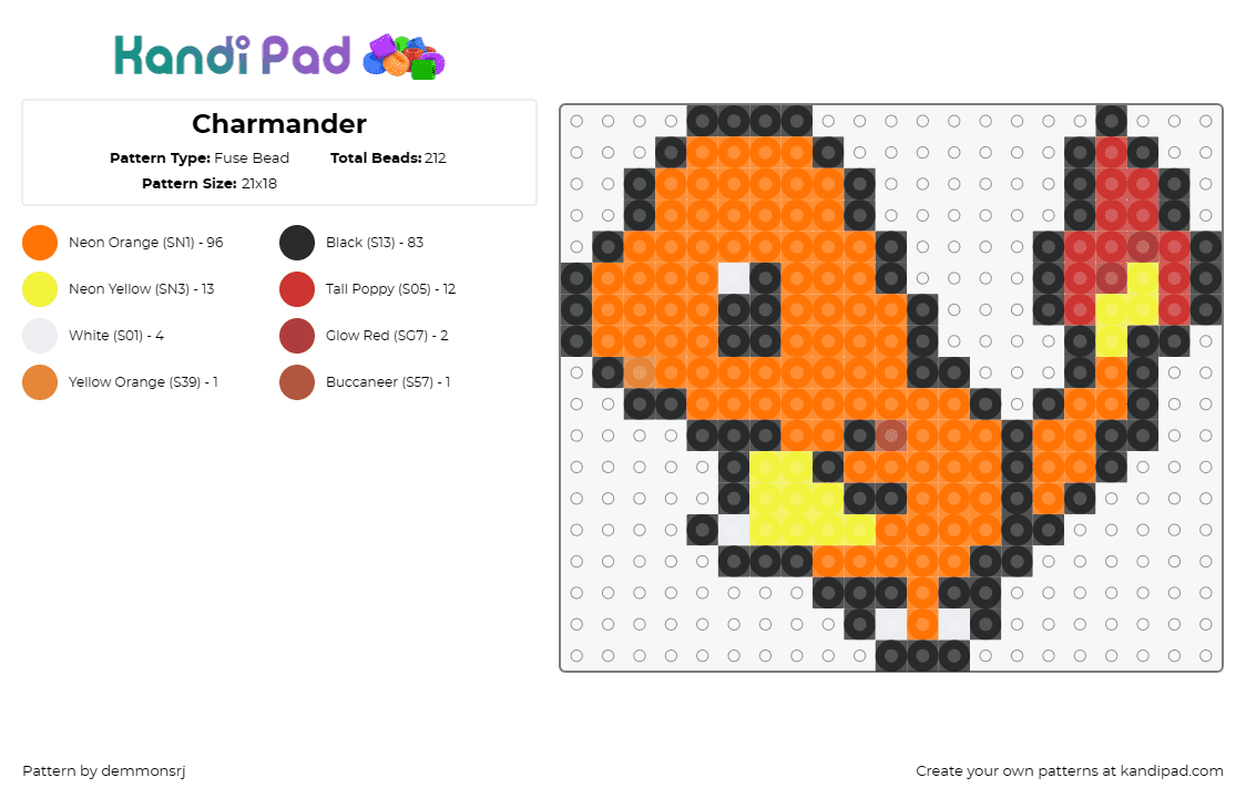 Charmander Kandi Pad Kandi Patterns Fuse Bead Patterns Pony Bead Patterns Charmander Kandi Pad Kandi Patterns Fuse Bead Patterns Pony Bead Patterns