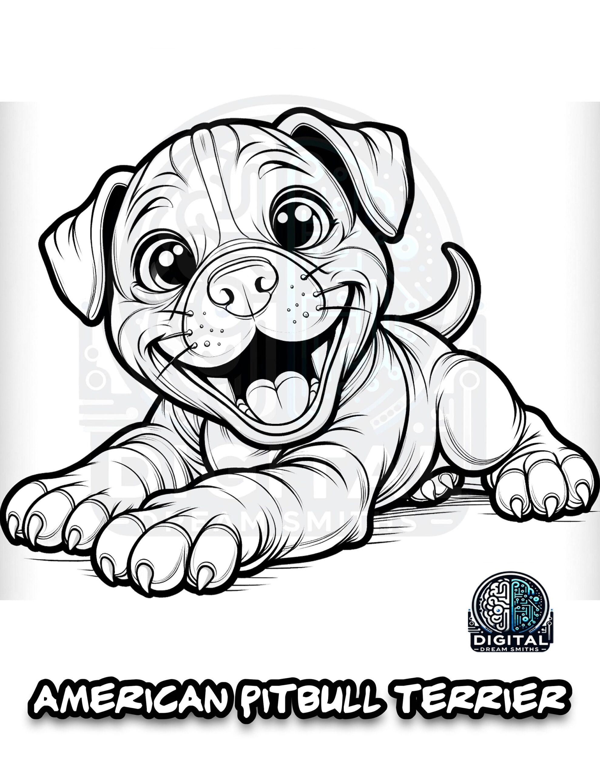Charming Pitbull Puppy Coloring Page Printable PDF For All Ages Instant Download Etsy Canada Charming Pitbull Puppy Coloring Page Printable PDF For All Ages Instant Download Etsy Canada