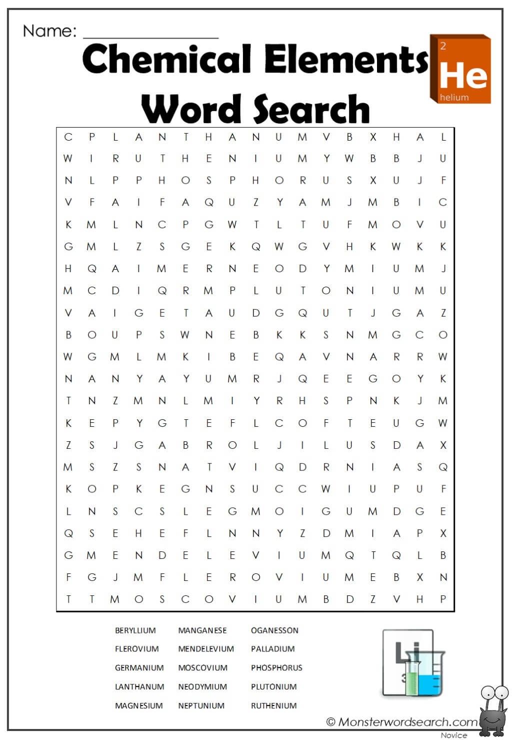 element word search chemistry
