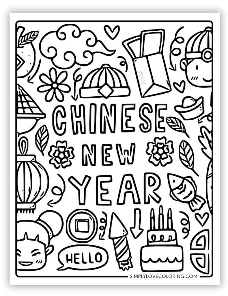 new year coloring sheets