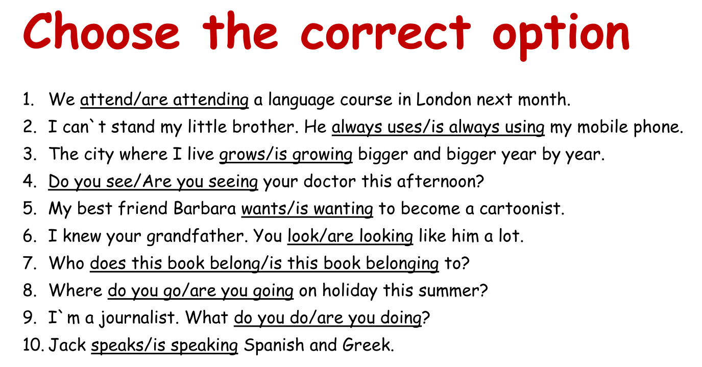 Choose The Correct Option Welcome 