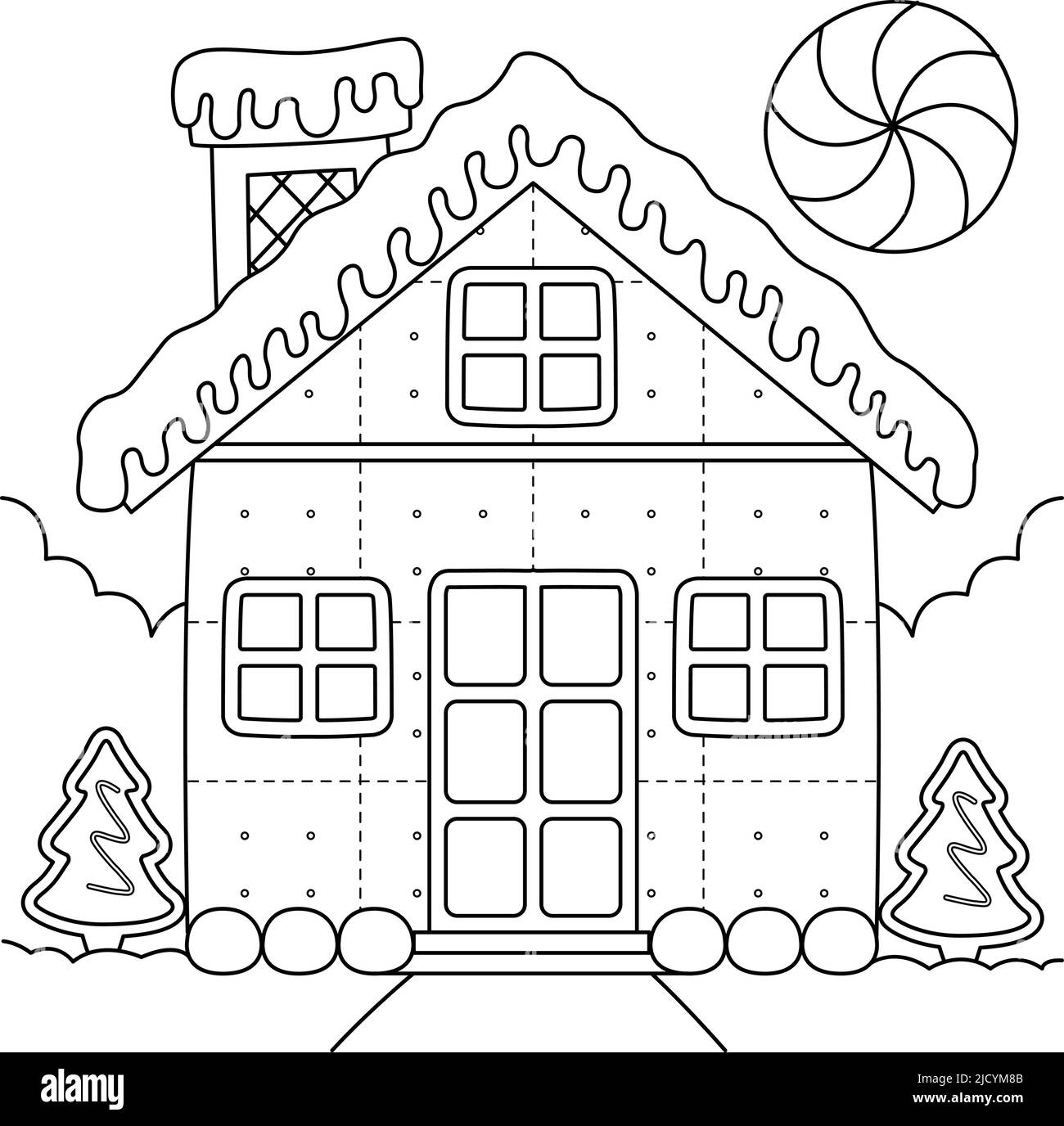 Christmas Gingerbread House Coloring Page For Kids Stock Vector Image Art Alamy Christmas Gingerbread House Coloring Page For Kids Stock Vector Image Art Alamy