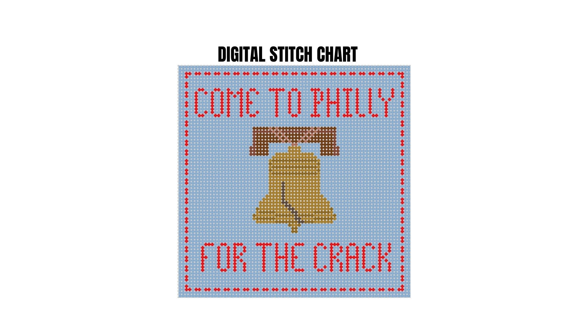 Christmas Needlepoint Chart Digital Stitch Chart Cross Stitch Download Its Always Sunny In Philadelphia Liberty Bell Crude Needlepoint Etsy