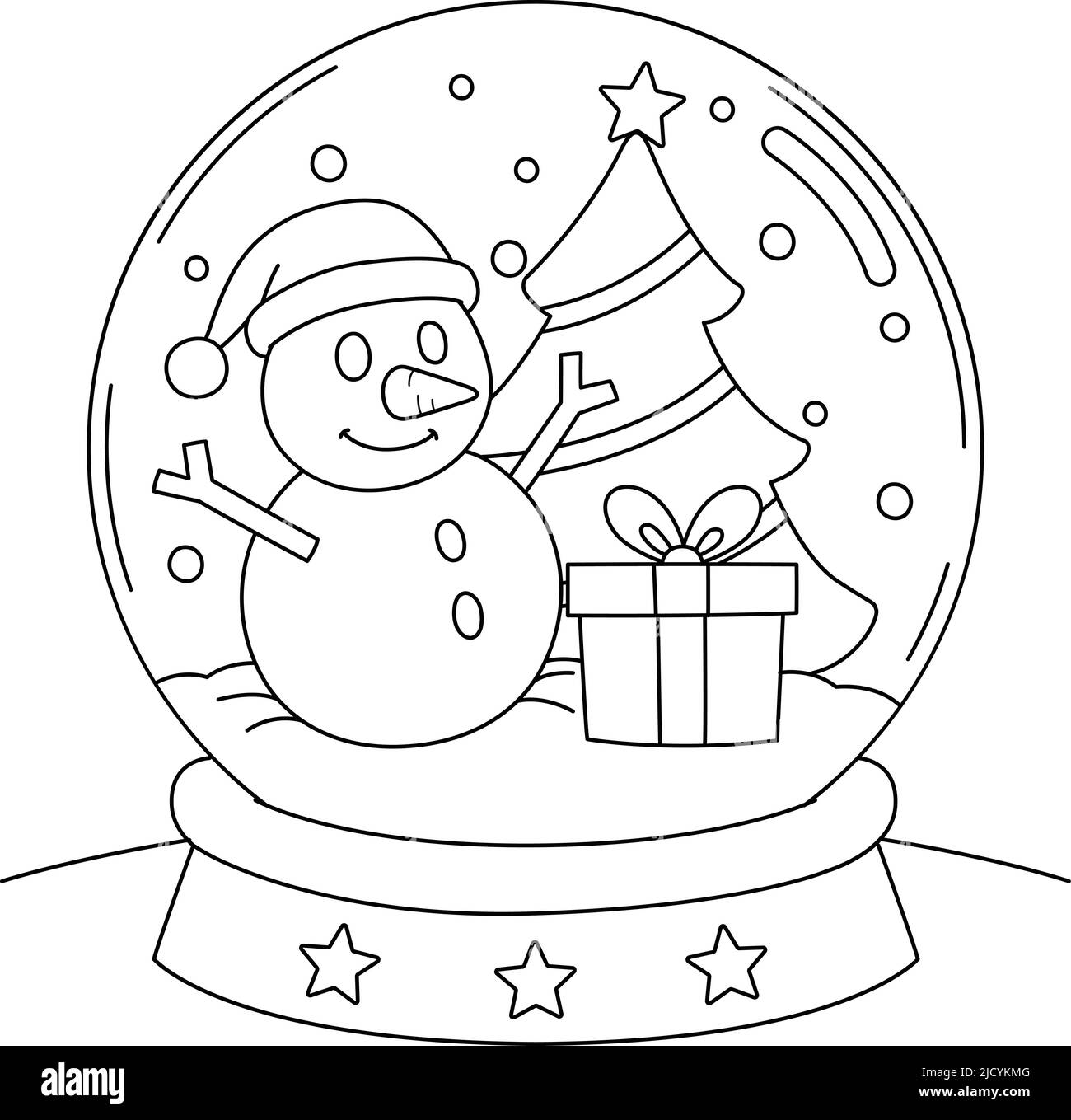 Christmas Snow Globe Coloring Page For Kids Stock Vector Image Art Alamy Christmas Snow Globe Coloring Page For Kids Stock Vector Image Art Alamy