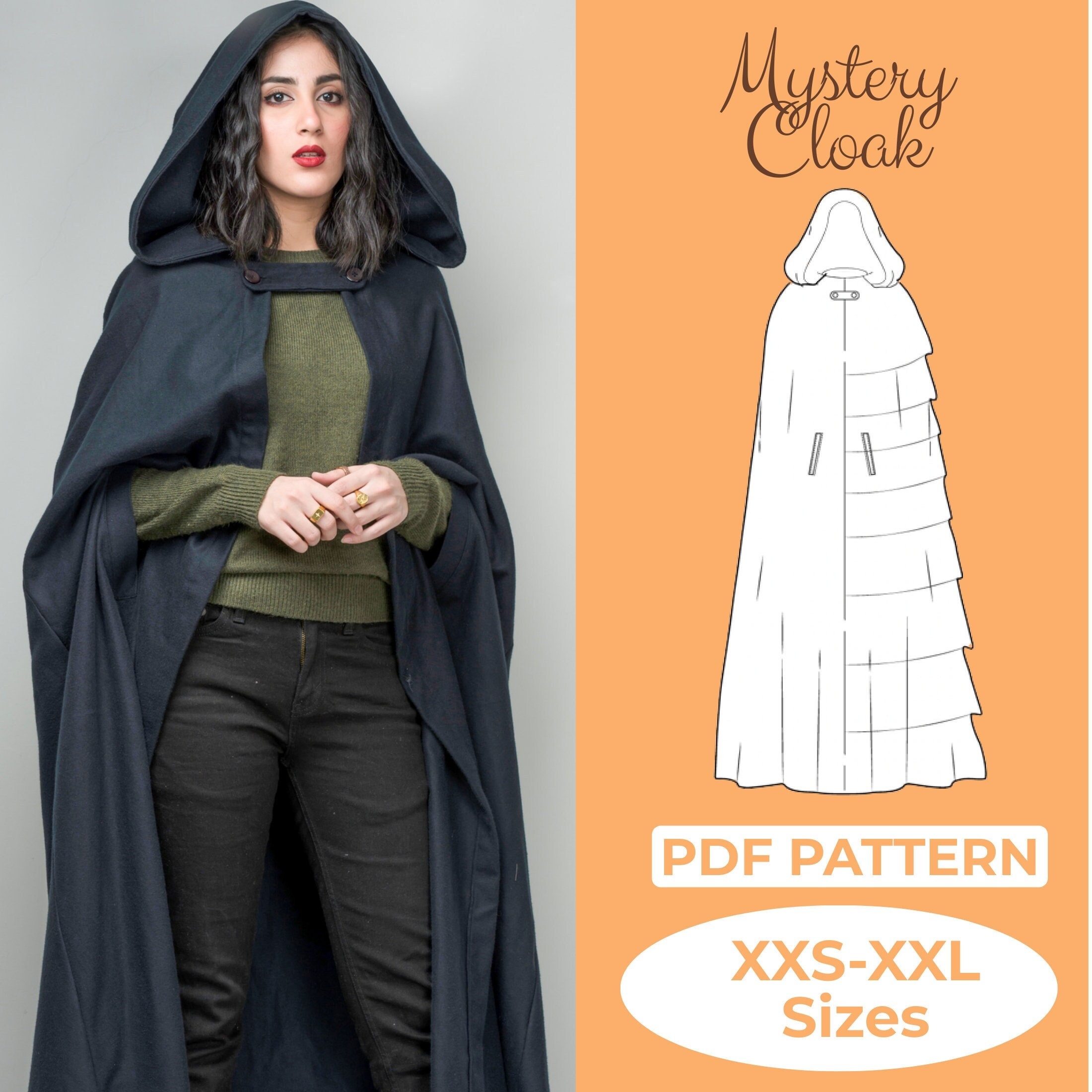 Cloak With Hood Sewing Pattern Fantasy Carnival Costume Elven Cape Magical Gown Halloween Sewing Project Medieval Dress Hooded Cloak Etsy Denmark Cloak With Hood Sewing Pattern Fantasy Carnival Costume Elven Cape Magical Gown Halloween Sewing Project Medieval Dress Hooded Cloak Etsy Denmark