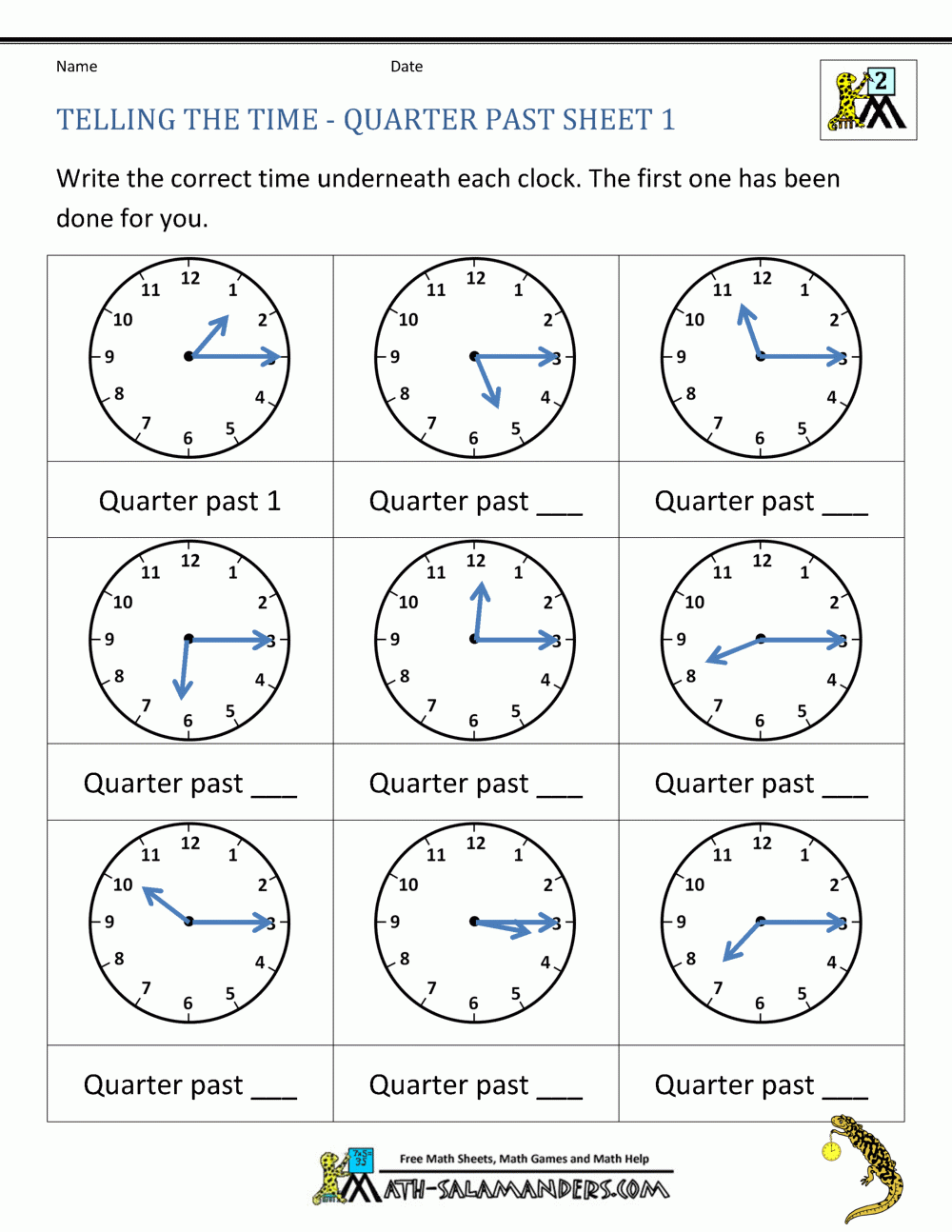 Clock Worksheet Quarter Past And Quarter To Clock Worksheet Quarter Past And Quarter To