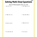 Colorful Solving Multi step Equations Tiered Worksheets Etsy New Zealand