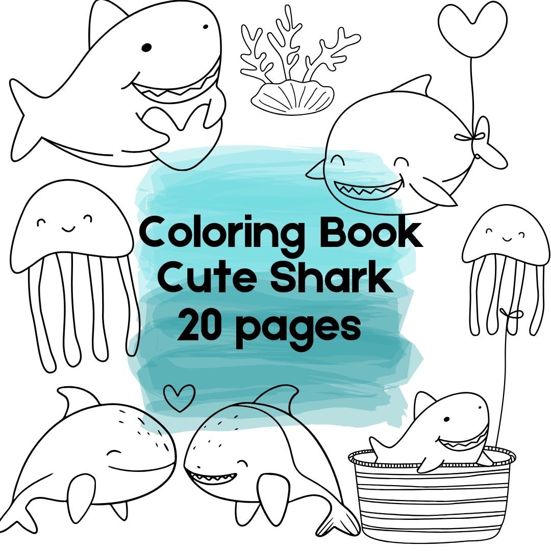 shark coloring book pages