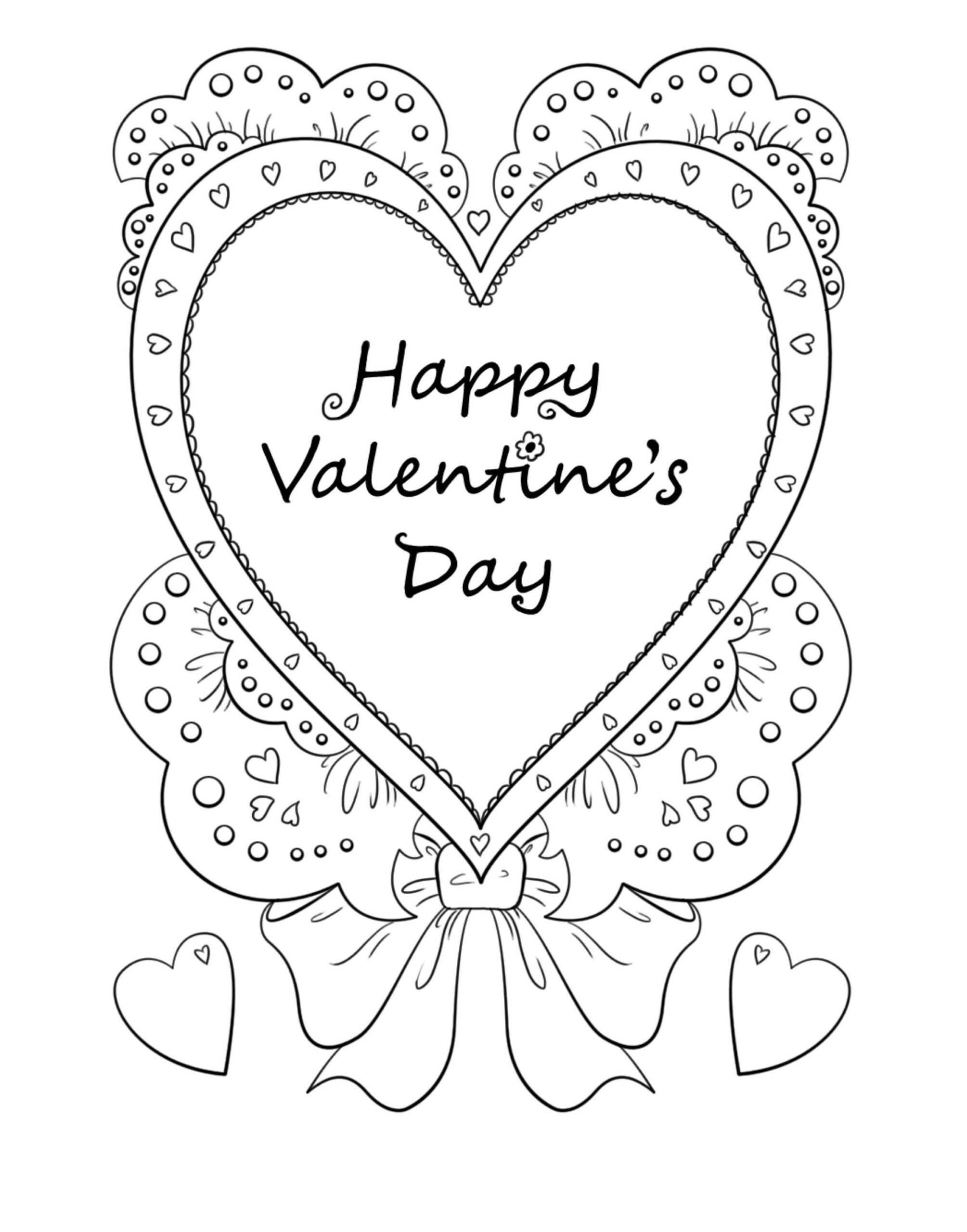 Colouring Page Printable Valentine Retail S