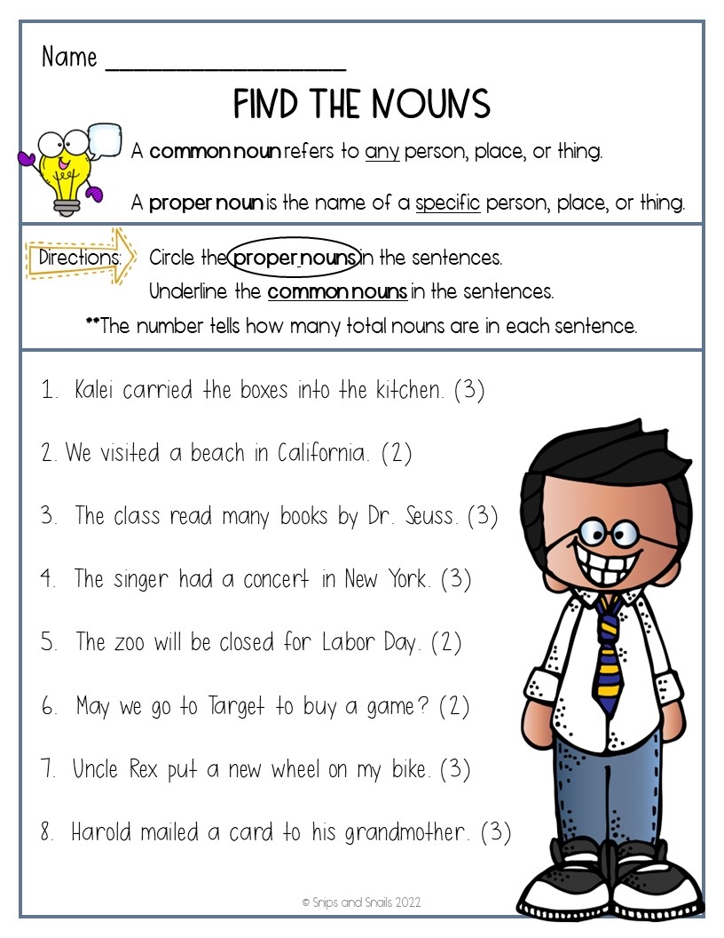 common and proper noun worksheets common and proper noun worksheets