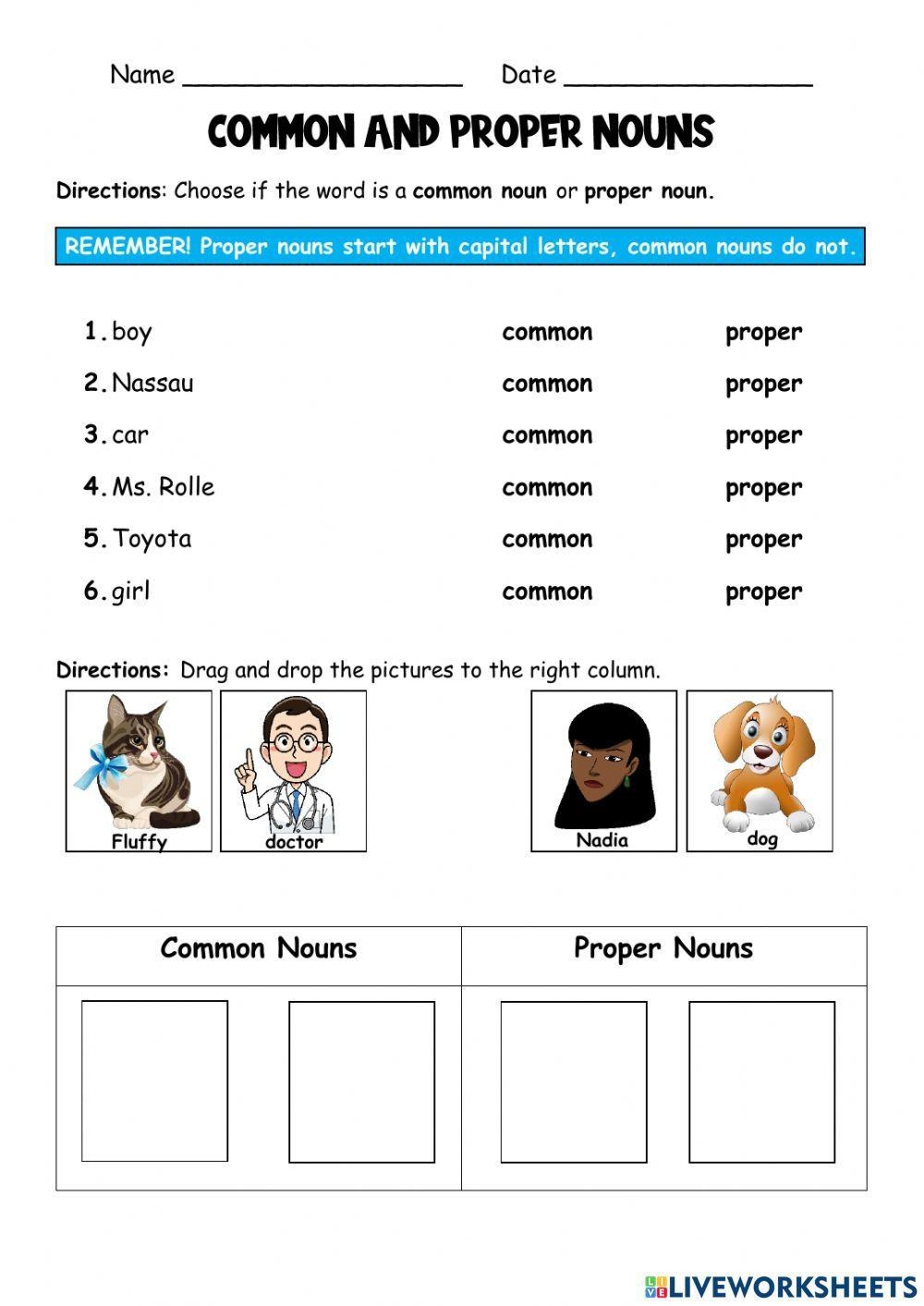 Common And Proper Nouns Worksheet For 2 Live Worksheets Worksheets Library Common And Proper Nouns Worksheet For 2 Live Worksheets Worksheets Library