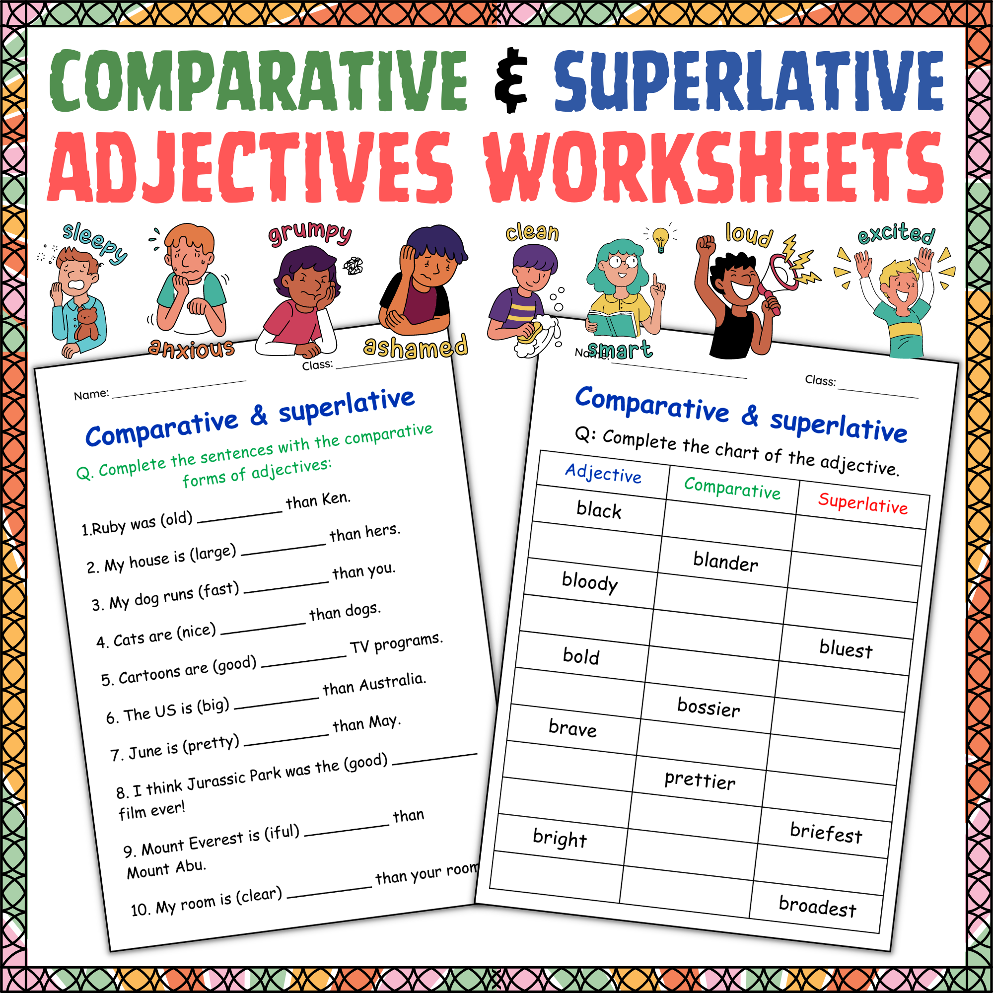 comparative a n d superlative