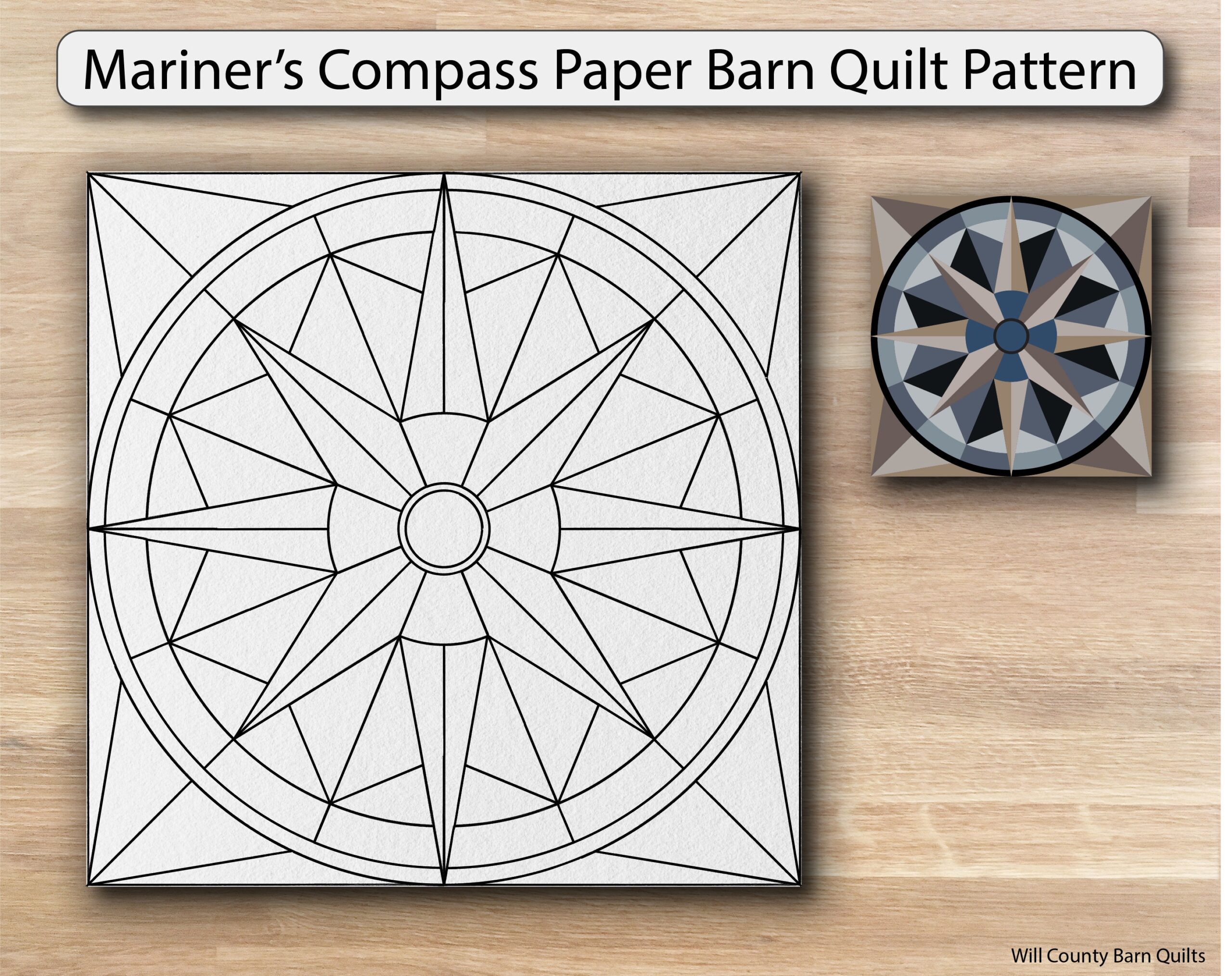 Compass Barn Quilt Etsy