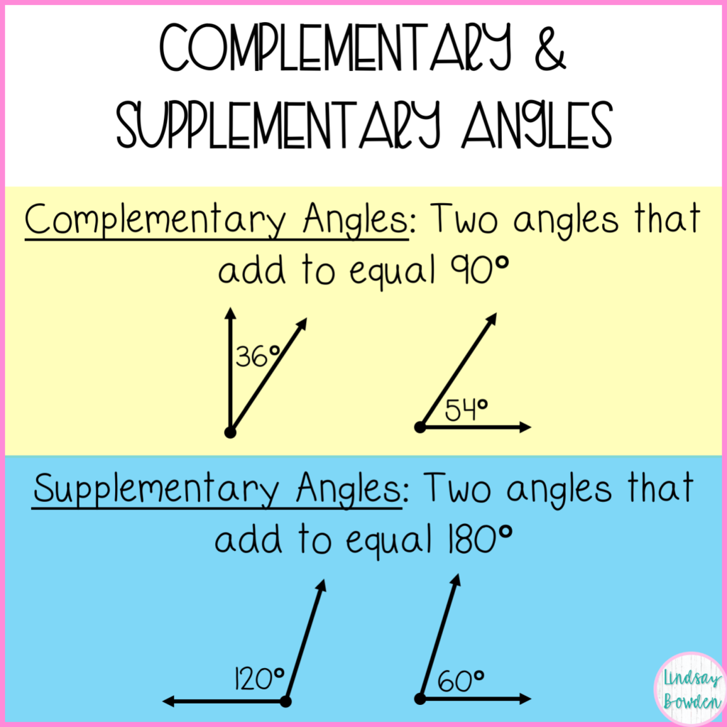 worksheet complementary and supplementary angles
