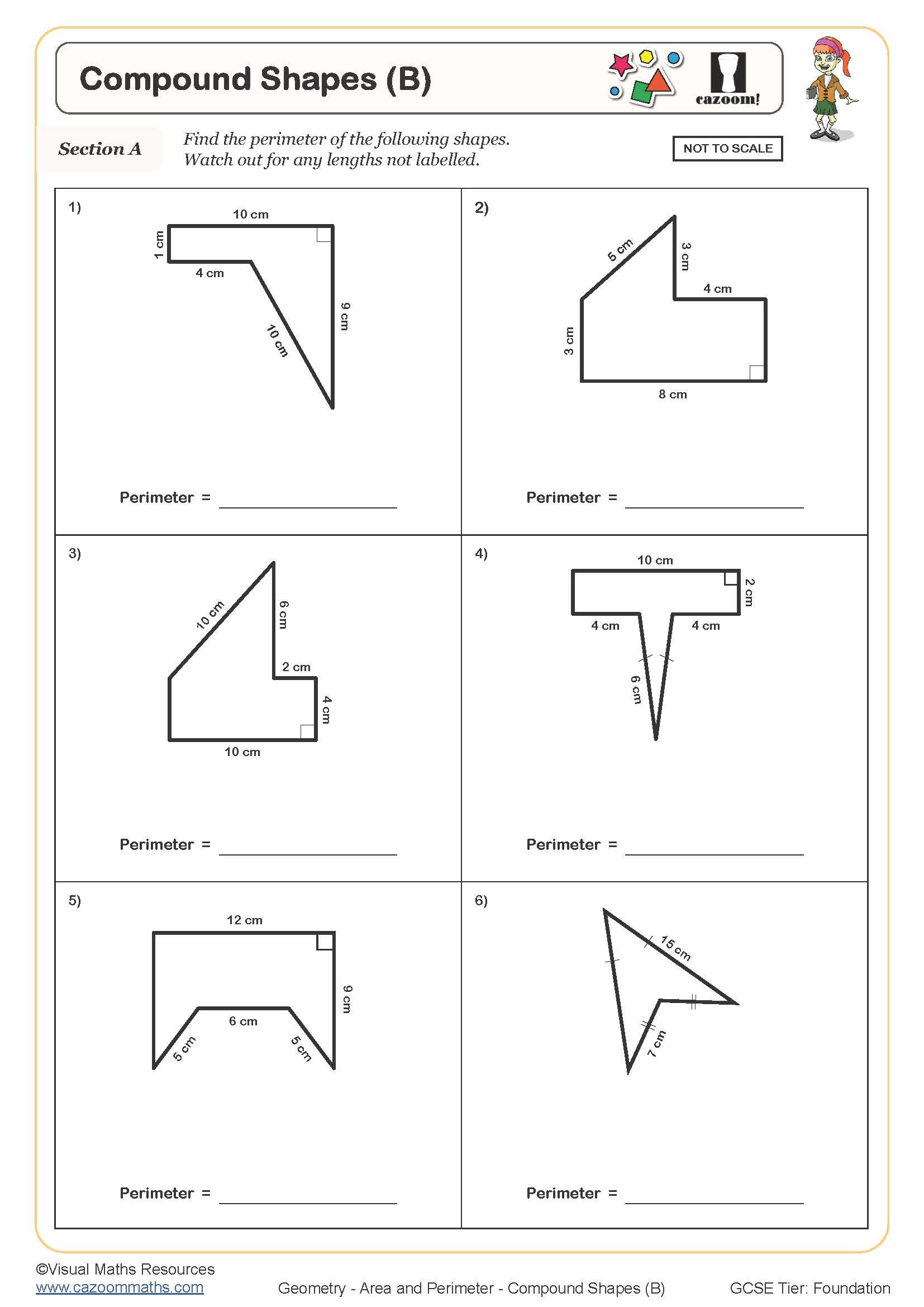 area of composite shapes worksheet