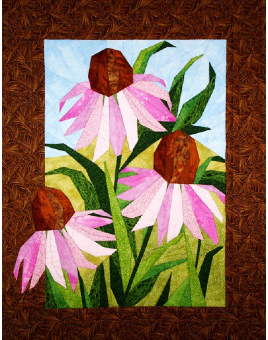 Coneflowers Foundation Paper Piecing Pattern 20 1 2 X 26 Quilt Block