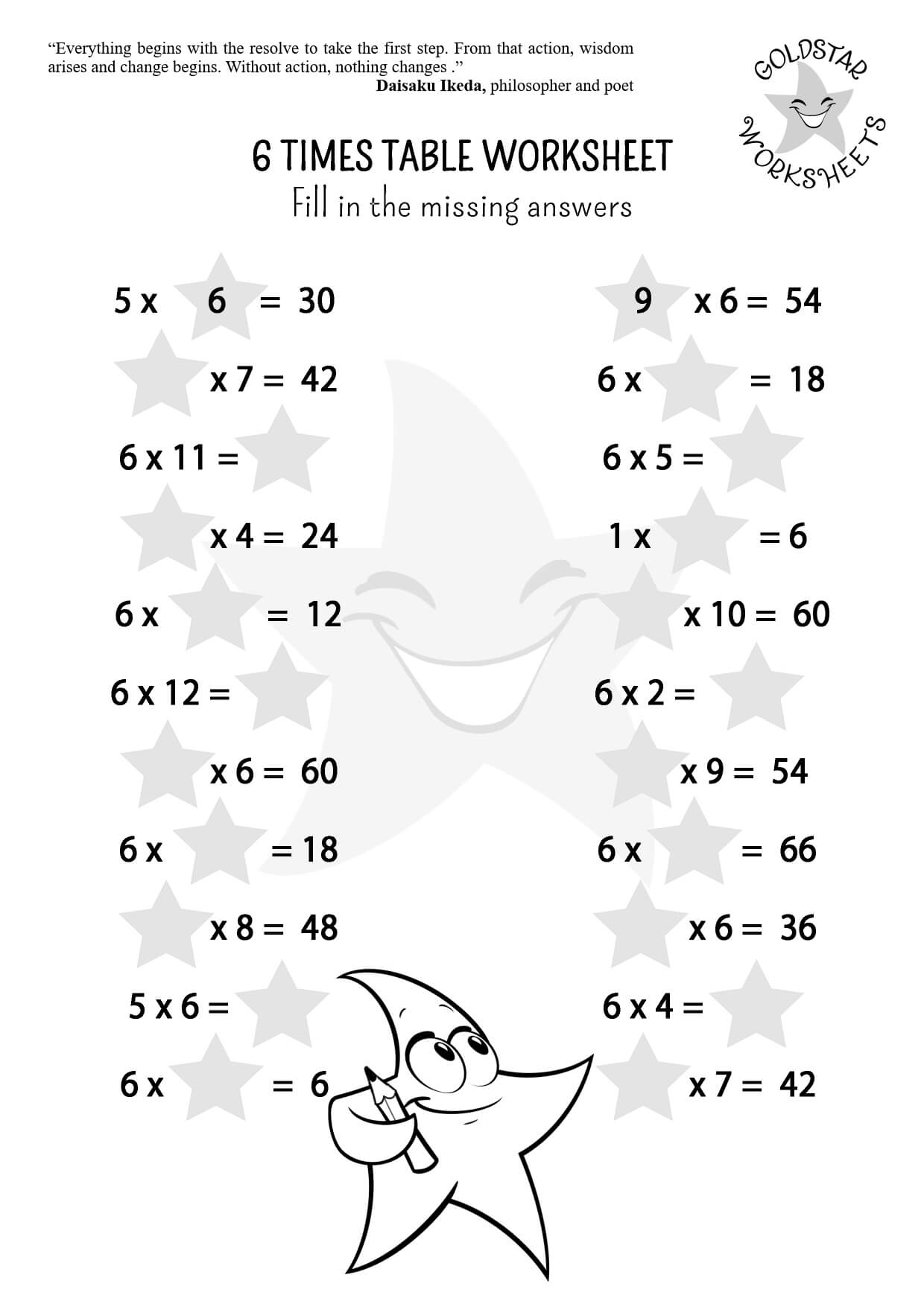 Conquer The 6 Times Table With These Fun And Free Worksheets 