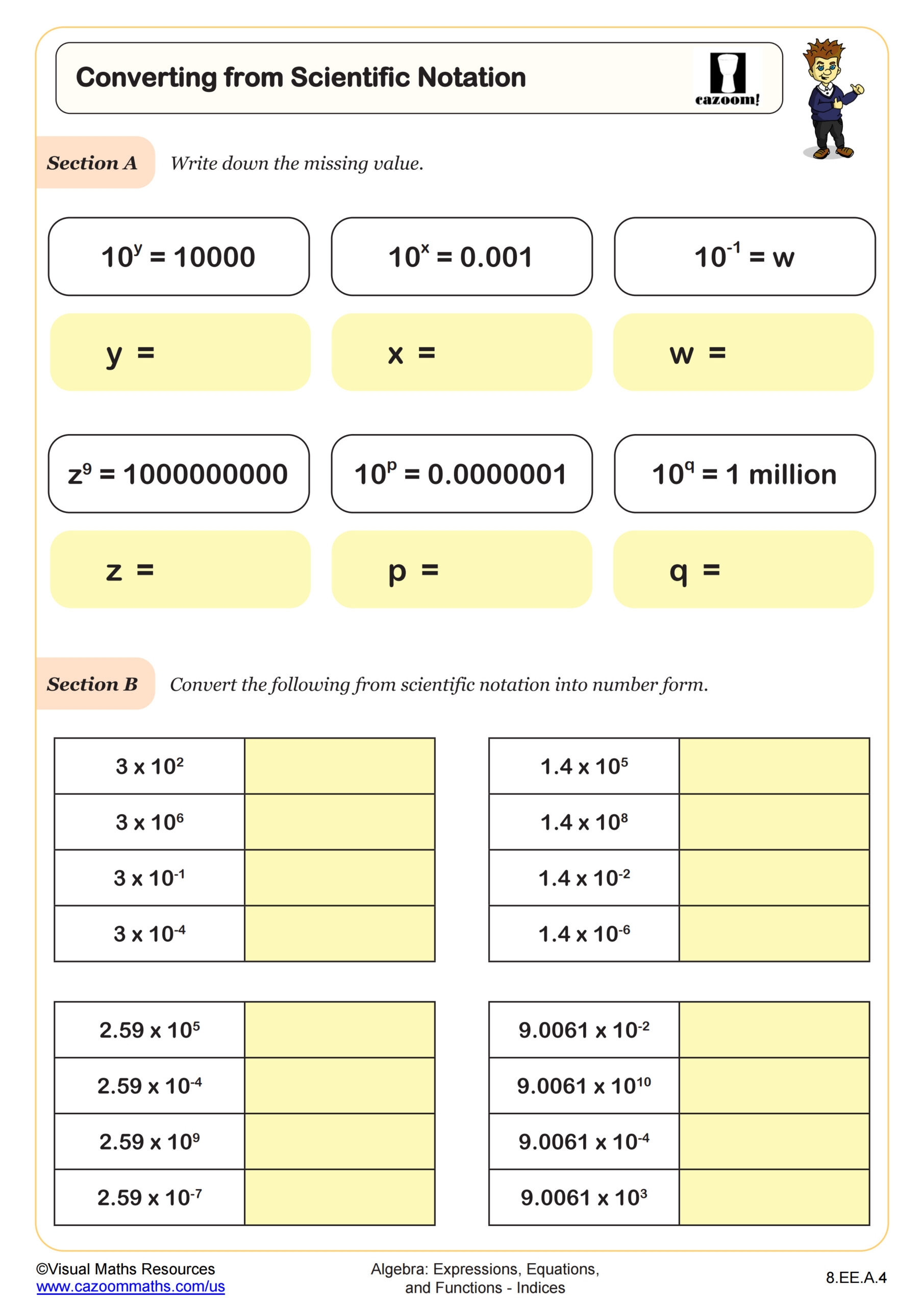worksheets for scientific notation worksheets for scientific notation