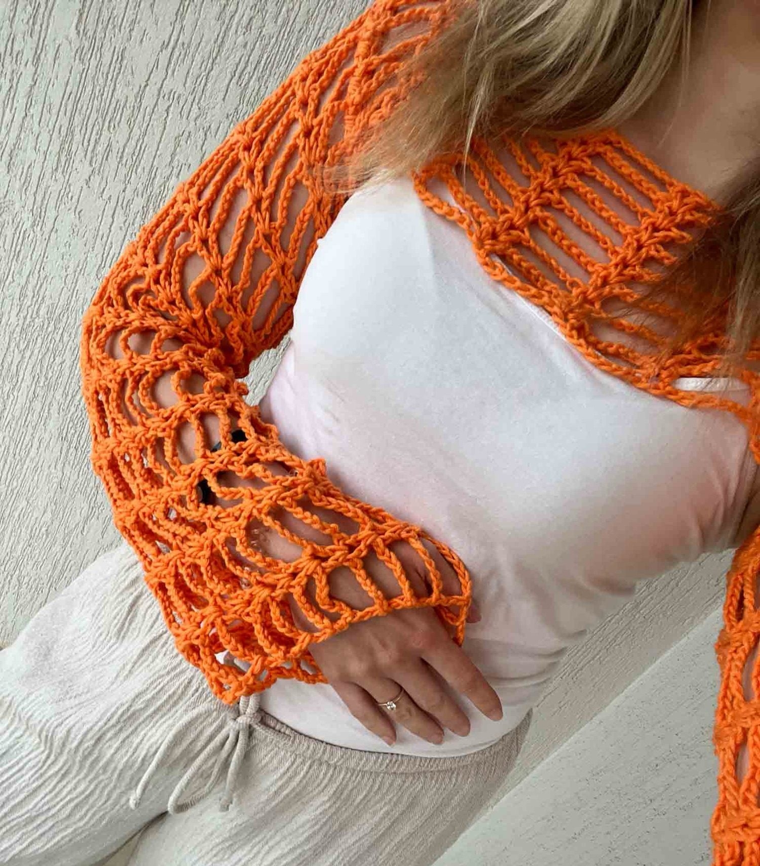 Cool Crochet Mesh Shrug Free Pattern Swool Nordic Design