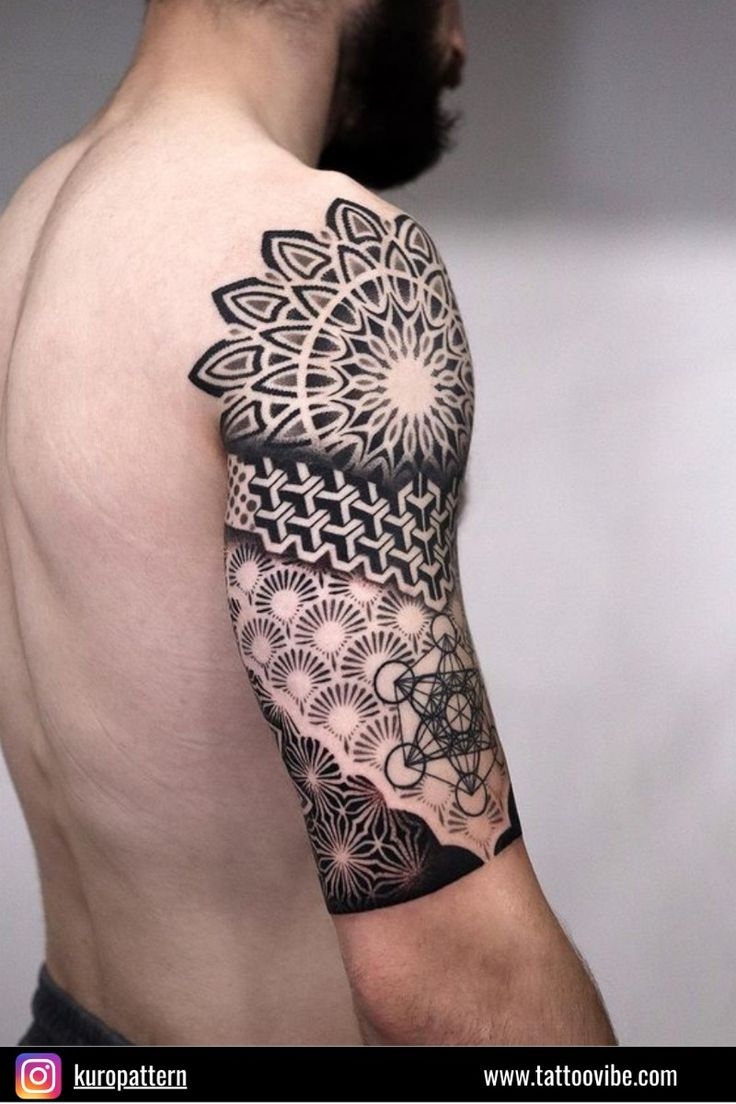 Cool Geometric Half sleeve Tattoo