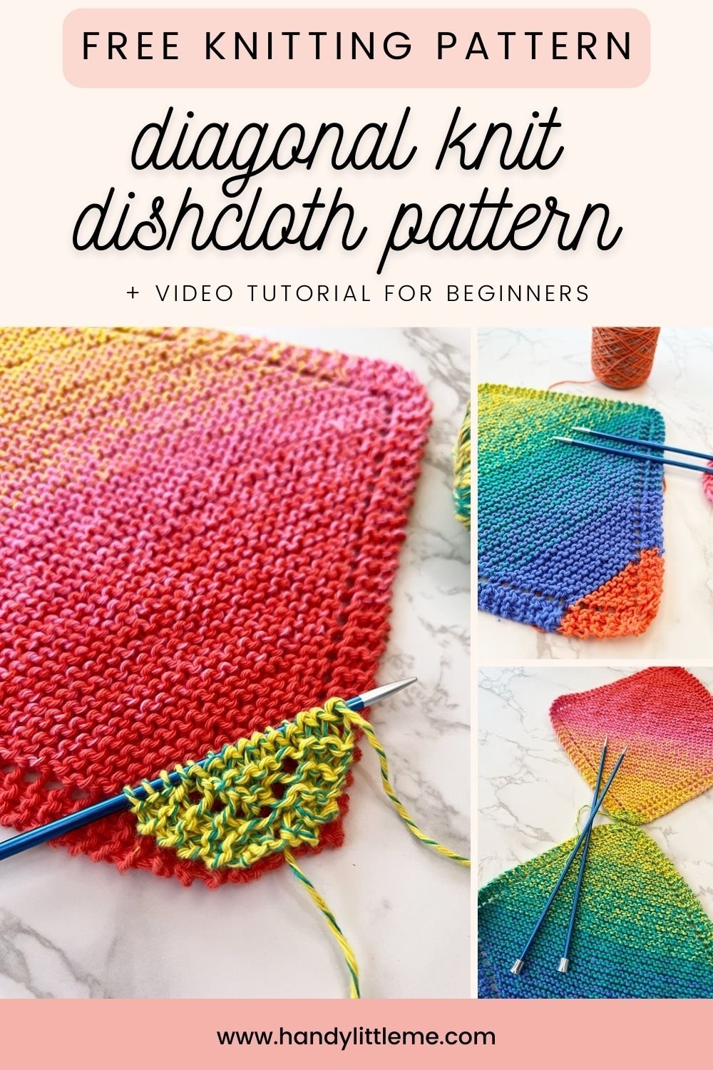 Corner To Corner Knit Dishcloth Pattern Free Printable Handy Little Me