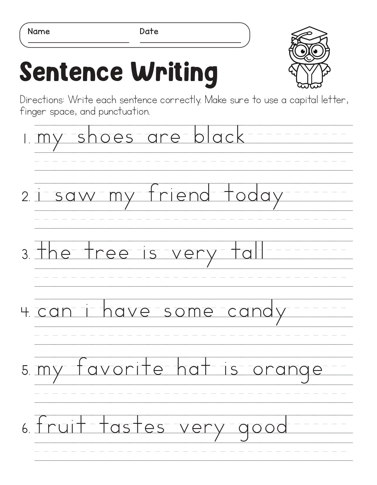Correct The Sentences Worksheets 10 Page Printable For 1st And 2nd Grade ELA Students ELA Worksheets Sentence Writing ELA Teacher Print Etsy