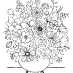Cosmos Bouquet Coloring Page Etsy