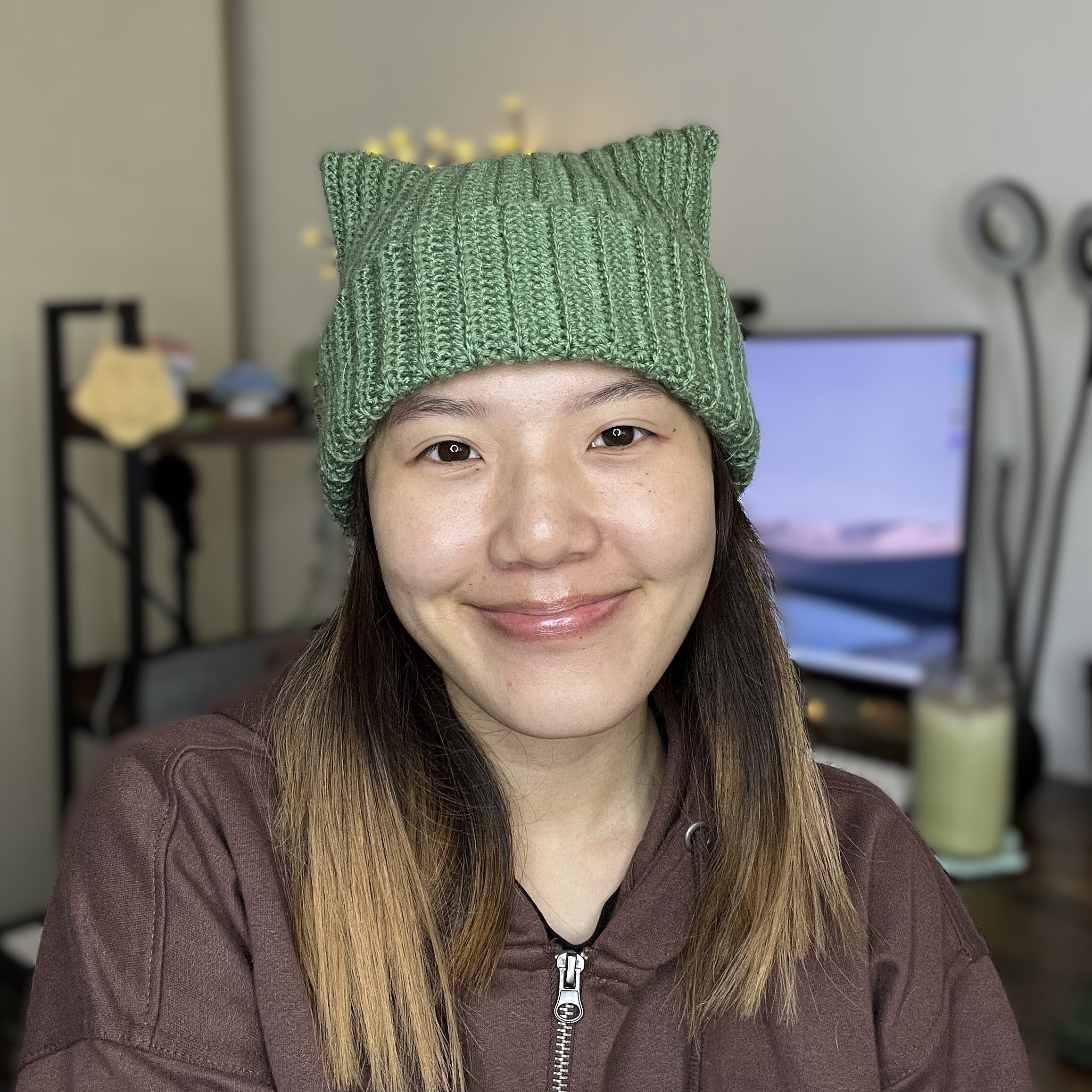 Crochet Cat Ear Beanie Sack Hat Free Pattern Tutorial