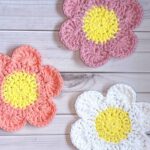 Crochet Flower Coaster Pattern With 6 Petals Thecaffeinatedsnail