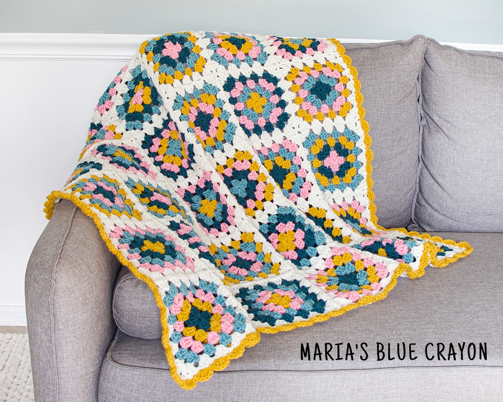 Crochet Granny Square Blanket Pattern Maria s Blue Crayon Crochet Granny Square Blanket Pattern Maria s Blue Crayon