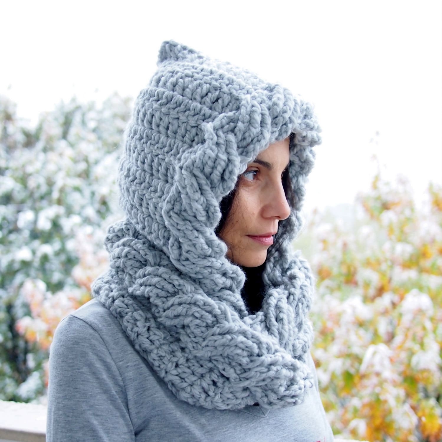 hooded scarf crochet pattern