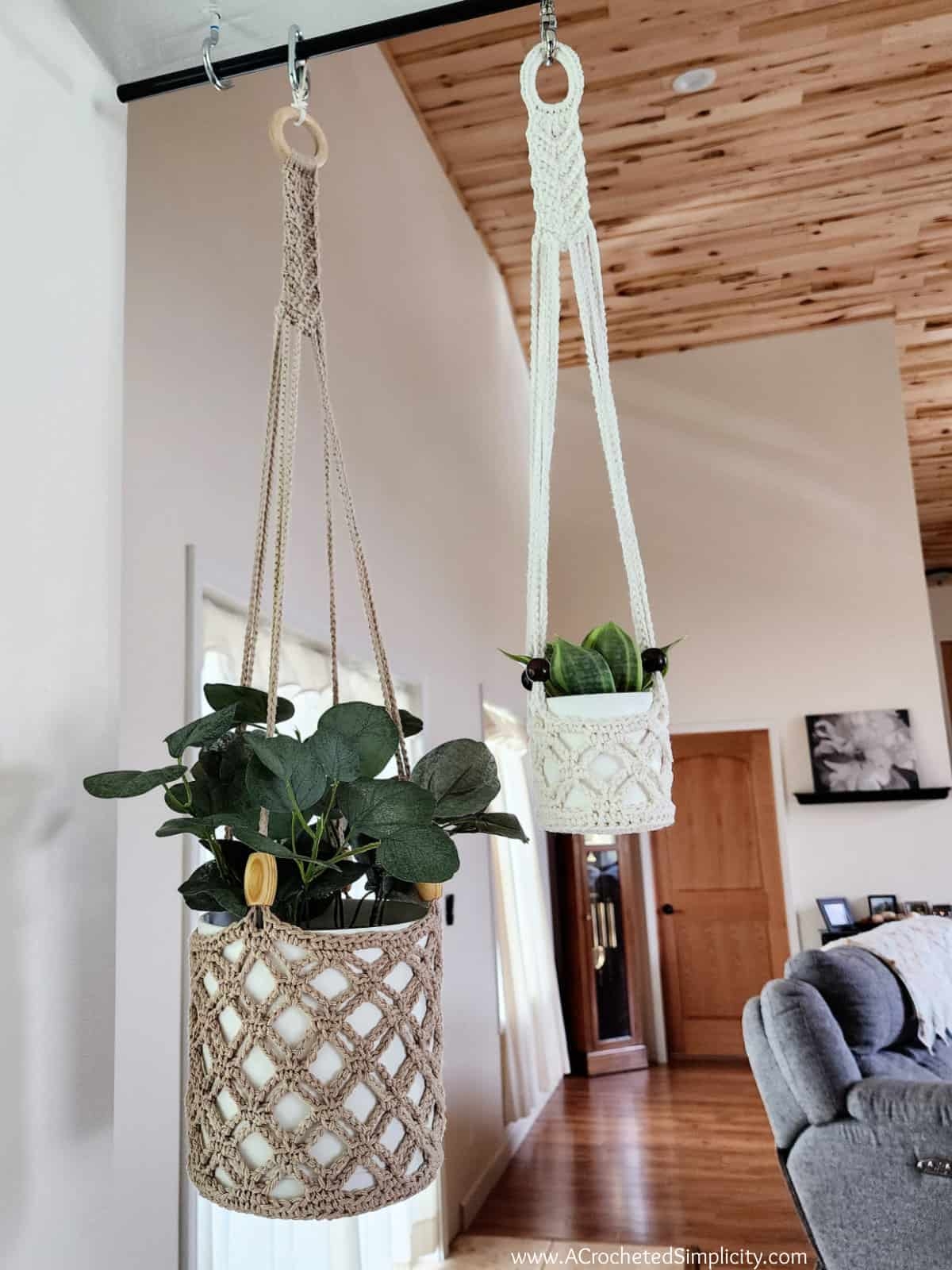 Crochet Plant Hanger 3 Sizes A Crocheted Simplicity Crochet Plant Hanger 3 Sizes A Crocheted Simplicity