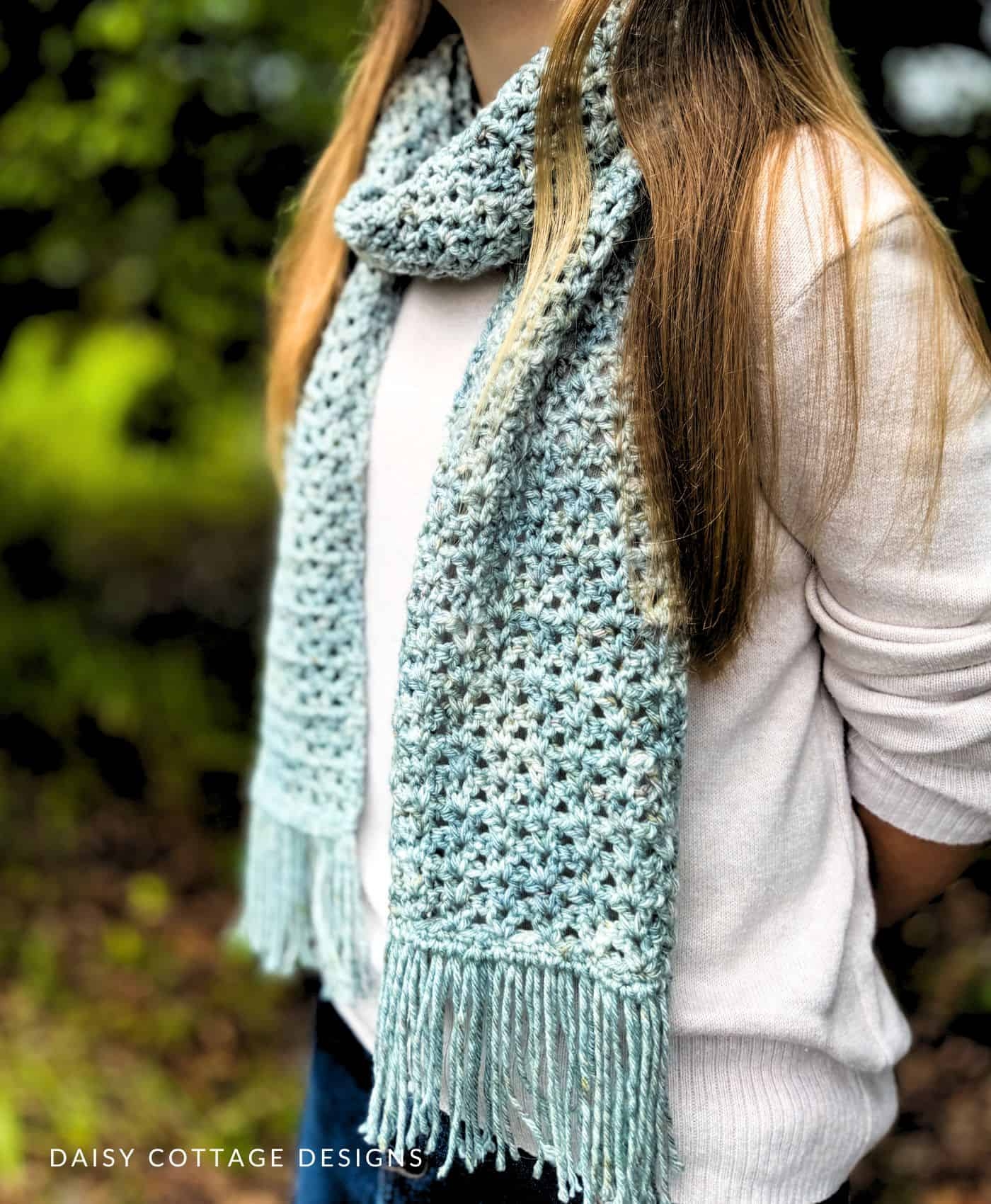 Crochet V Stitch Scarf Pattern So Quick