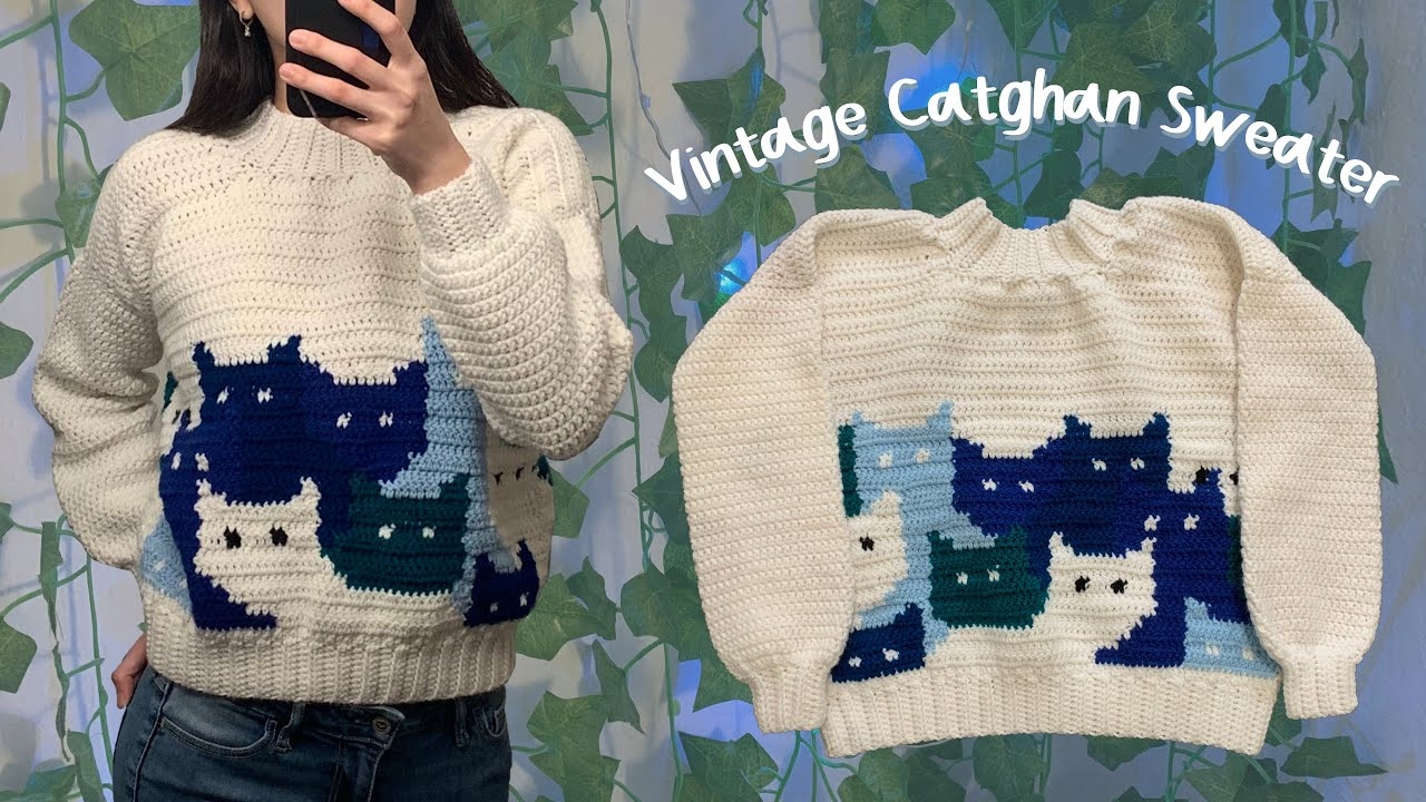 Crochet Vintage Catghan Sweater Tutorial YouTube