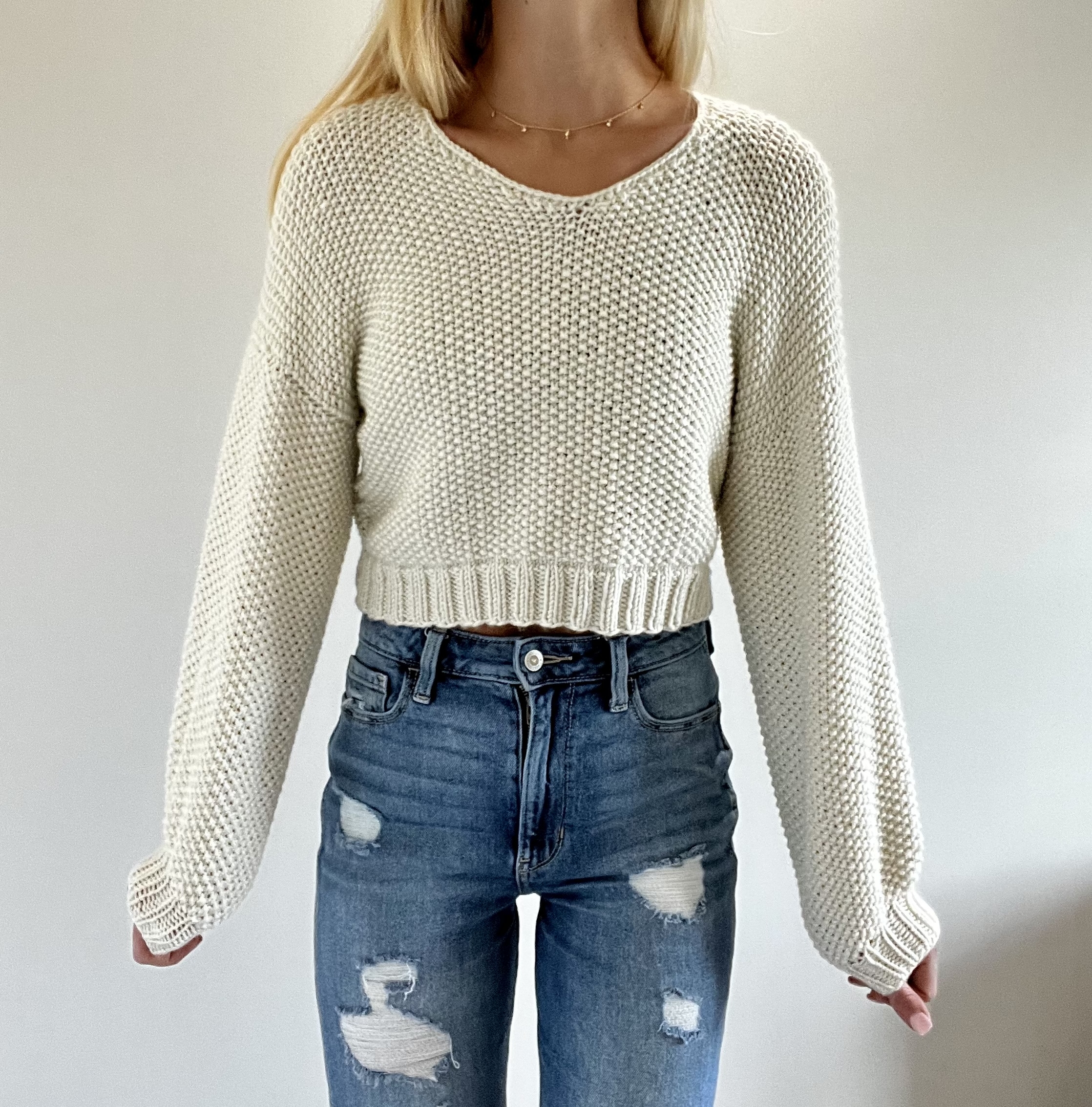Cropped Sweater Knitting Pattern Simple Sweater Knitting Pattern