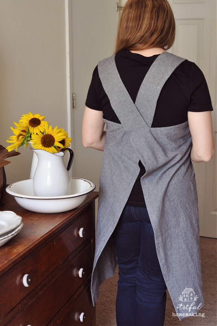 Cross Back Apron Pattern Simple Free Tutorial Artful Homemaking